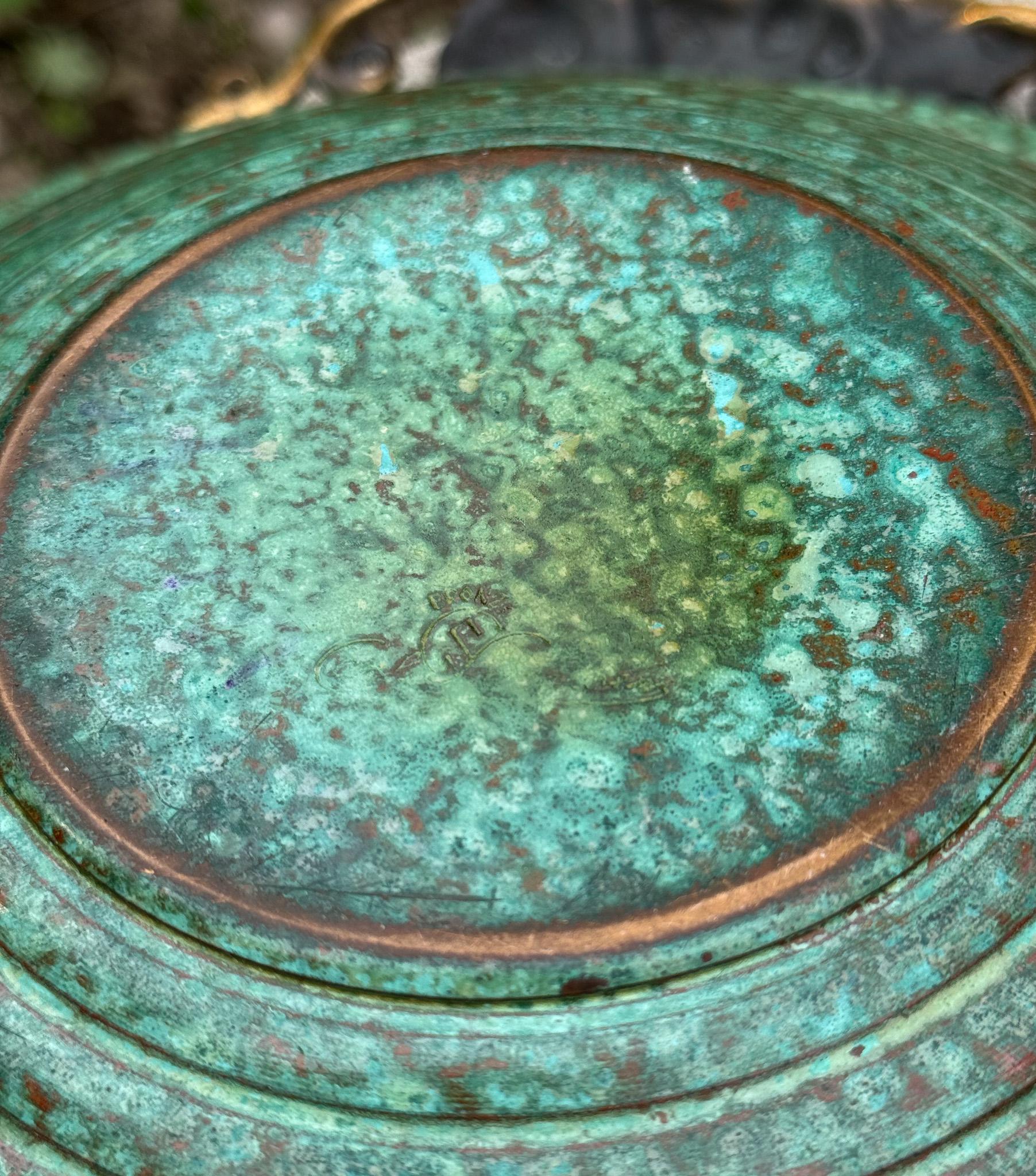 Ciotola in bronzo con finitura Verdigris di Carl Sorensen, Stati Uniti, 1930 ca. in vendita 3
