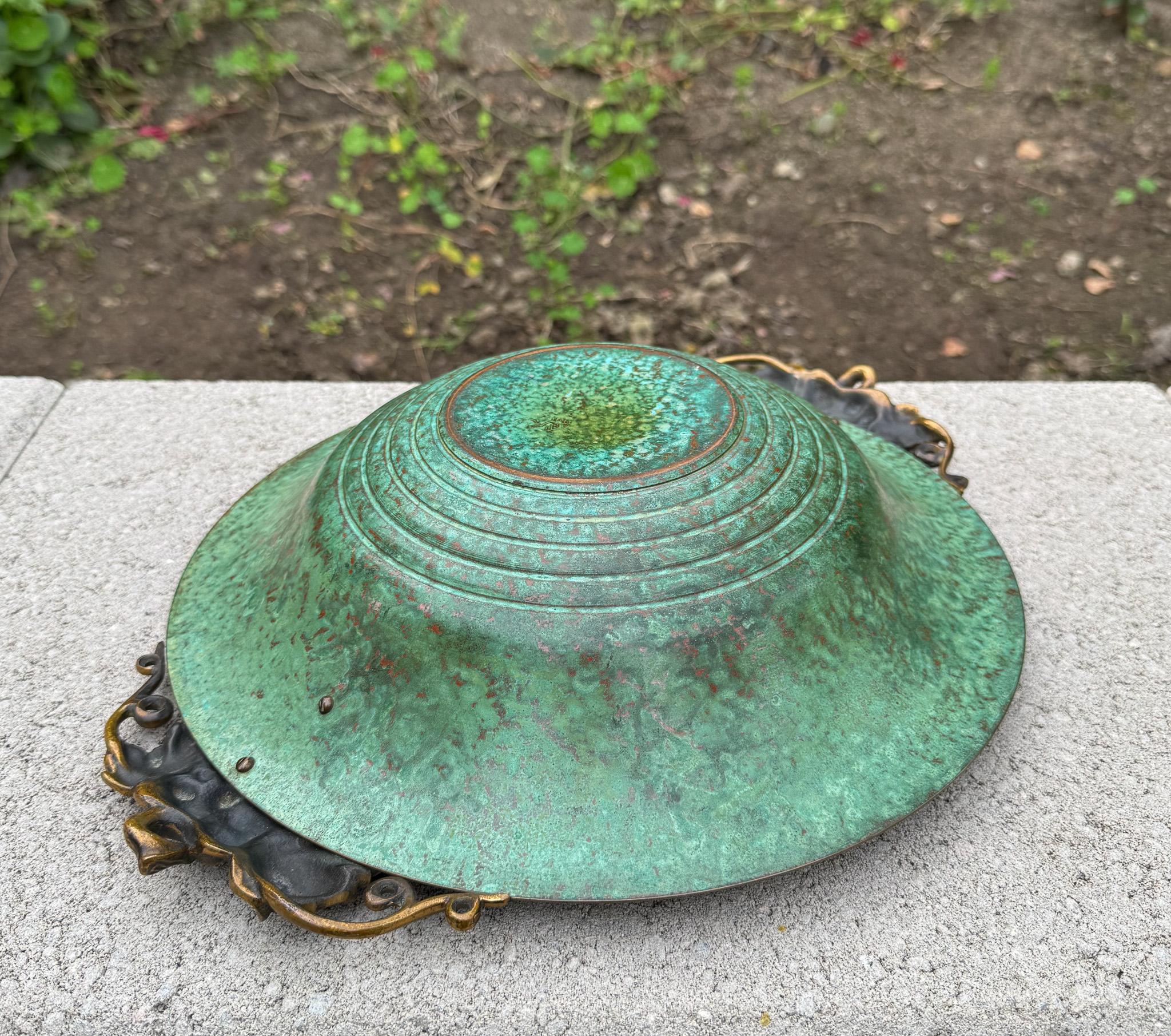 Ciotola in bronzo con finitura Verdigris di Carl Sorensen, Stati Uniti, 1930 ca. in vendita 4