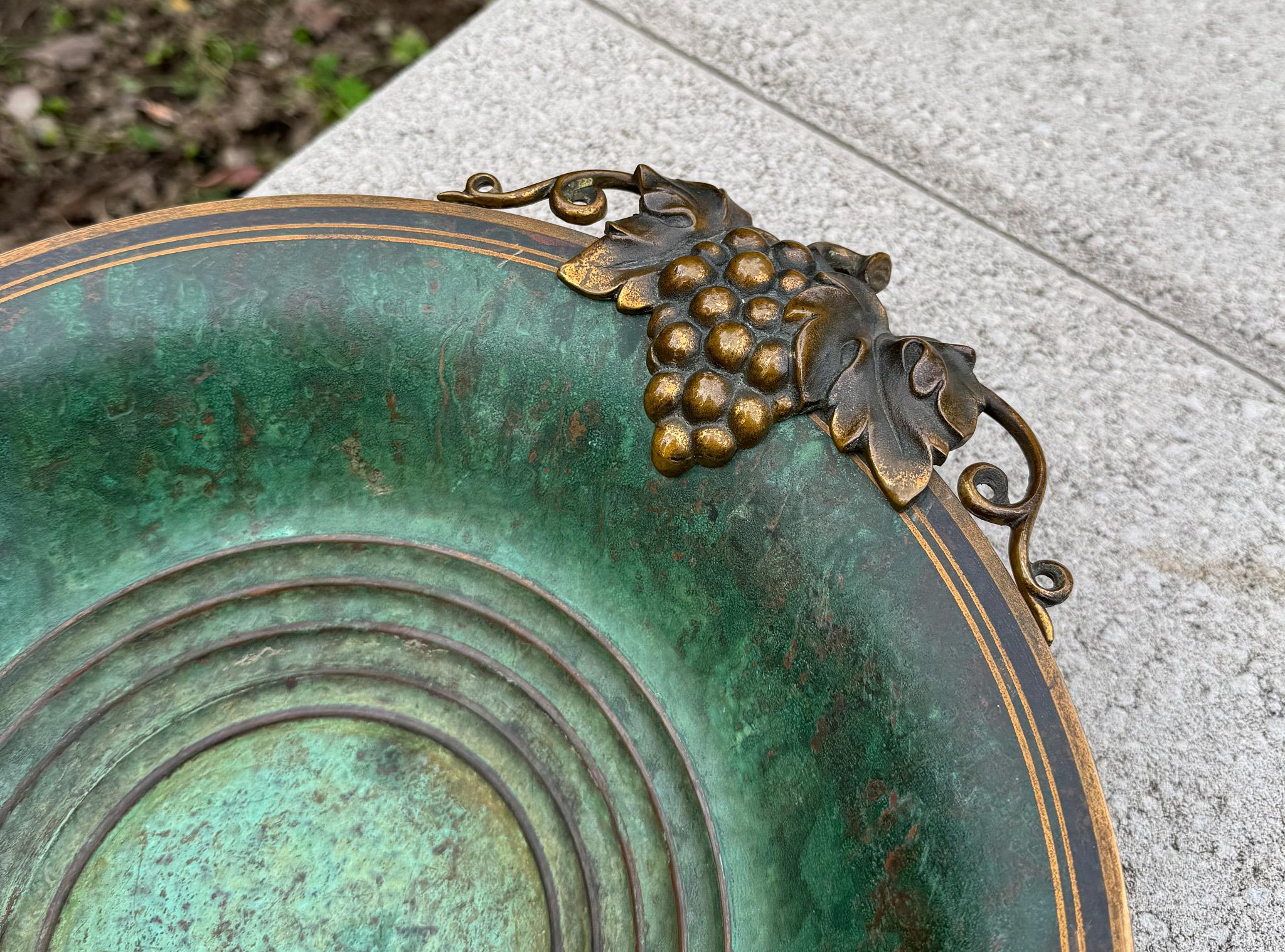 Americano Ciotola in bronzo con finitura Verdigris di Carl Sorensen, Stati Uniti, 1930 ca. in vendita