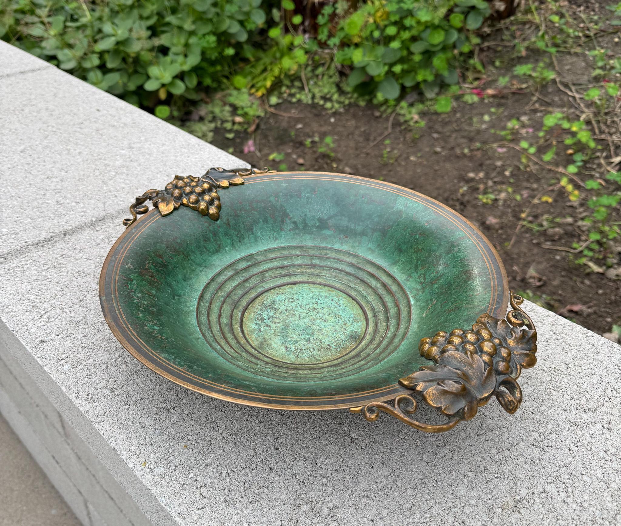 Patinato Ciotola in bronzo con finitura Verdigris di Carl Sorensen, Stati Uniti, 1930 ca. in vendita