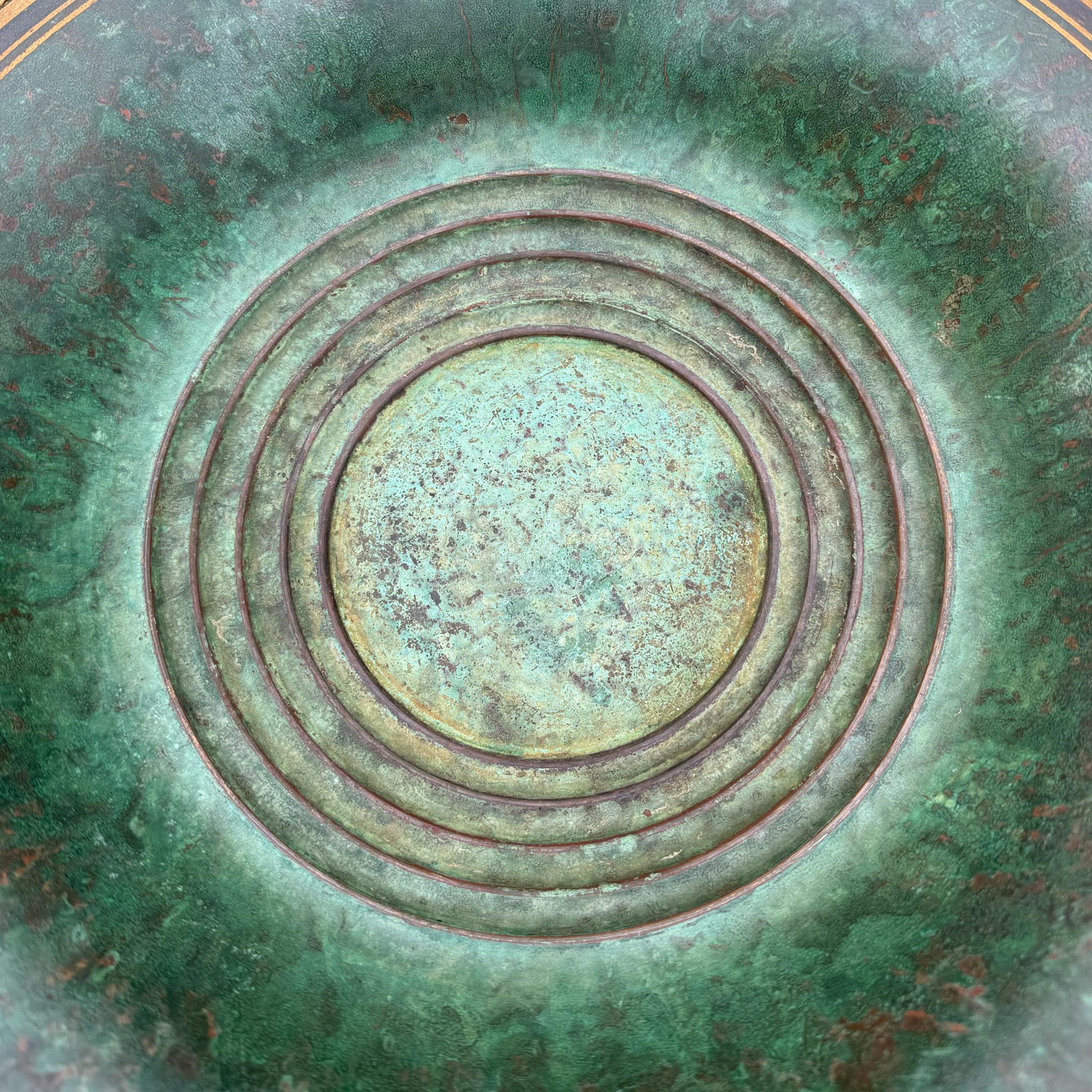 XX secolo Ciotola in bronzo con finitura Verdigris di Carl Sorensen, Stati Uniti, 1930 ca. in vendita