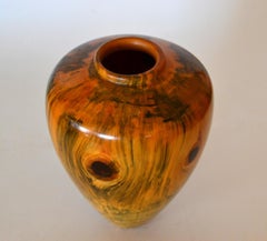 Carl Spinner Decorative American Handcrafted Exotic Turned Wood Lacquered Vase