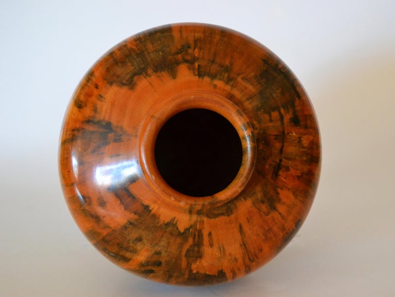 Carl Spinner Decorative American Handcrafted Exotic Turned Wood Lacquered Vase In Good Condition For Sale In Miami, FL