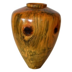 Carl Spinner Decorative American Handcrafted Exotic Turned Wood Lacquered Vase