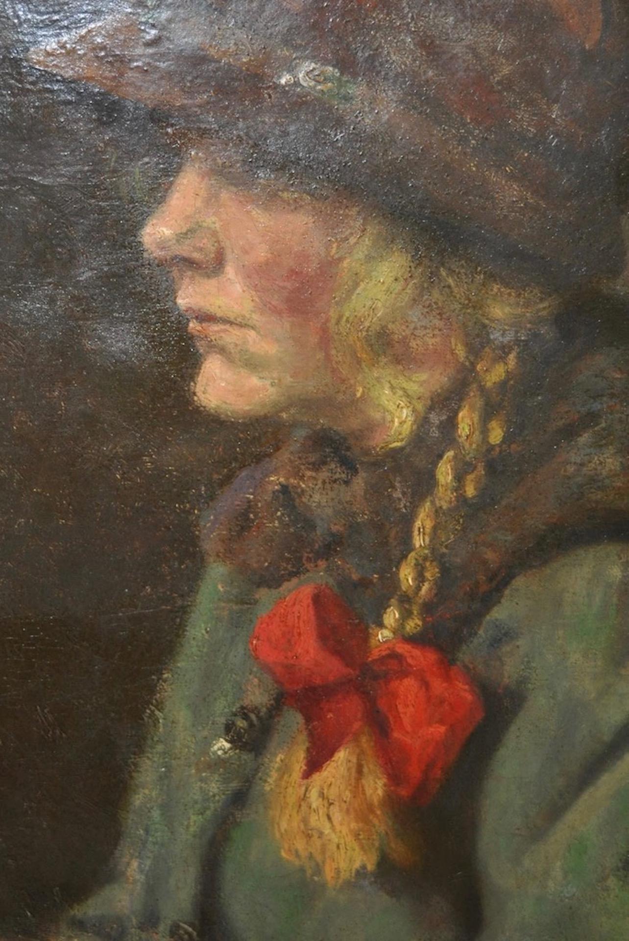 Carl Stillleben „Dutch Girl“ Öl auf Leinwand, um 1924 (Dänisch) im Angebot
