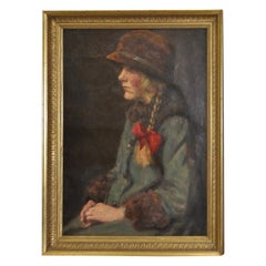 Carl Stilling "Dutch Girl" Oil on Canvas, circa 1924