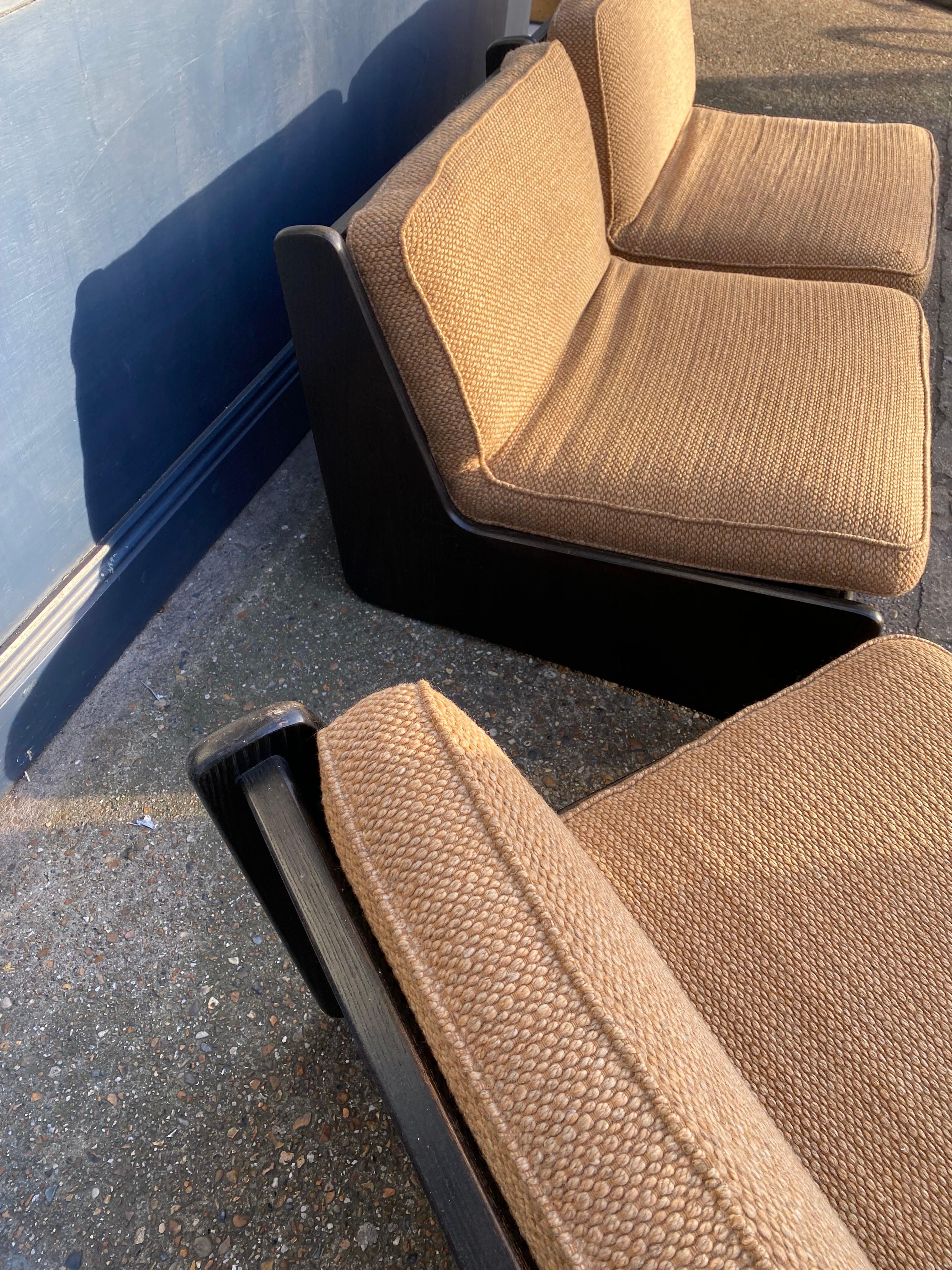 Carl Straub Sofá Modular 3 Piezas Boucle Lana Vintage Mediados de Siglo 1960 Sillones en venta 9