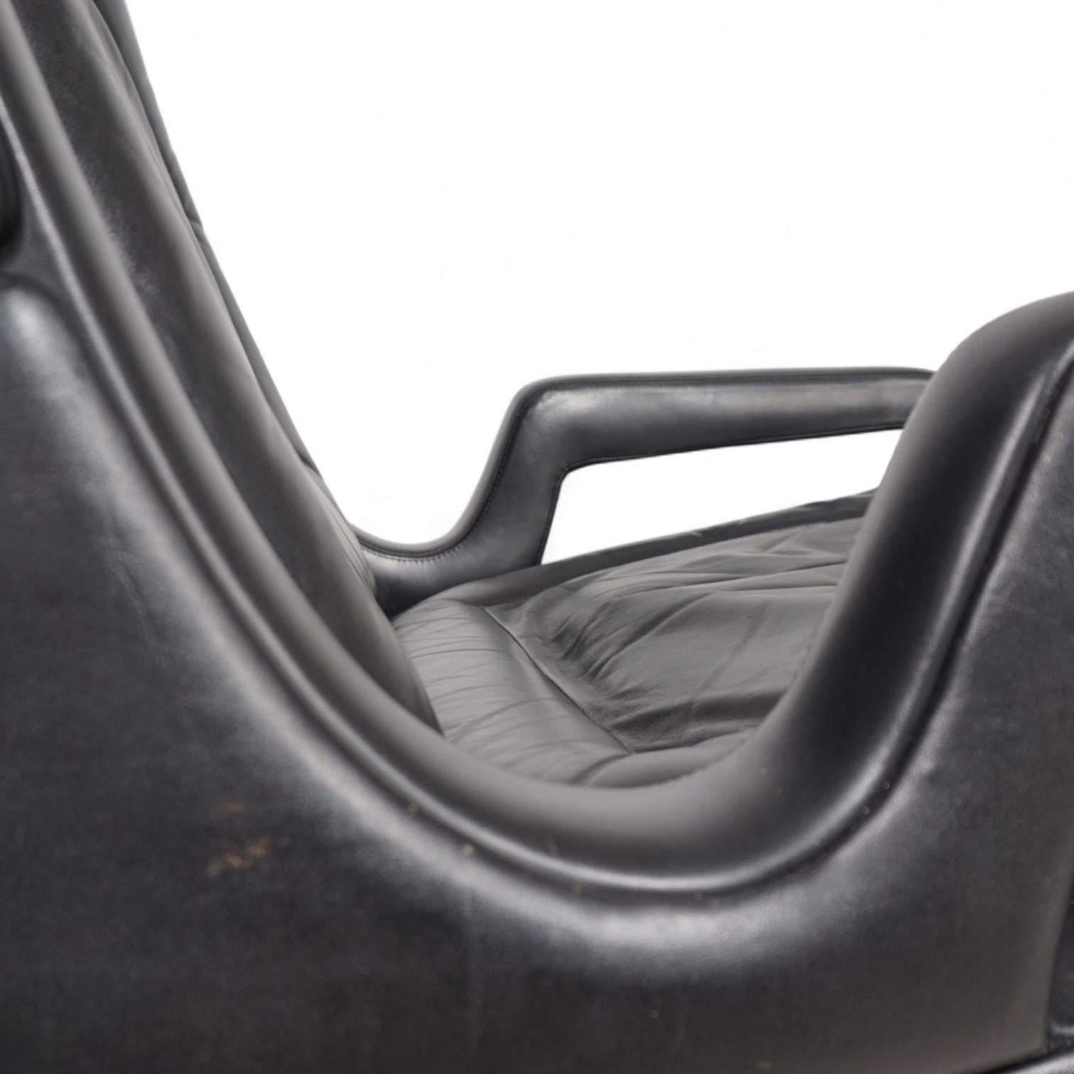 Chaise longue en cuir noir de Carl Straub, 1960 en vente 6