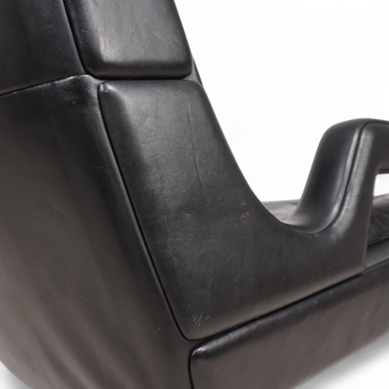 Chaise longue en cuir noir de Carl Straub, 1960 en vente 8