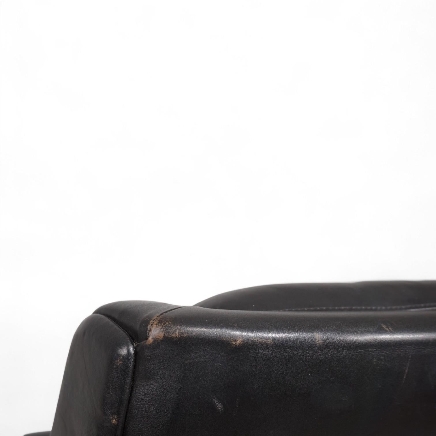 Cuir Chaise longue en cuir noir de Carl Straub, 1960 en vente