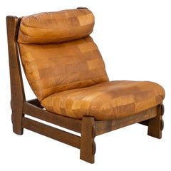 Carl Straub Highback Lounge Chair in Oak + Leather