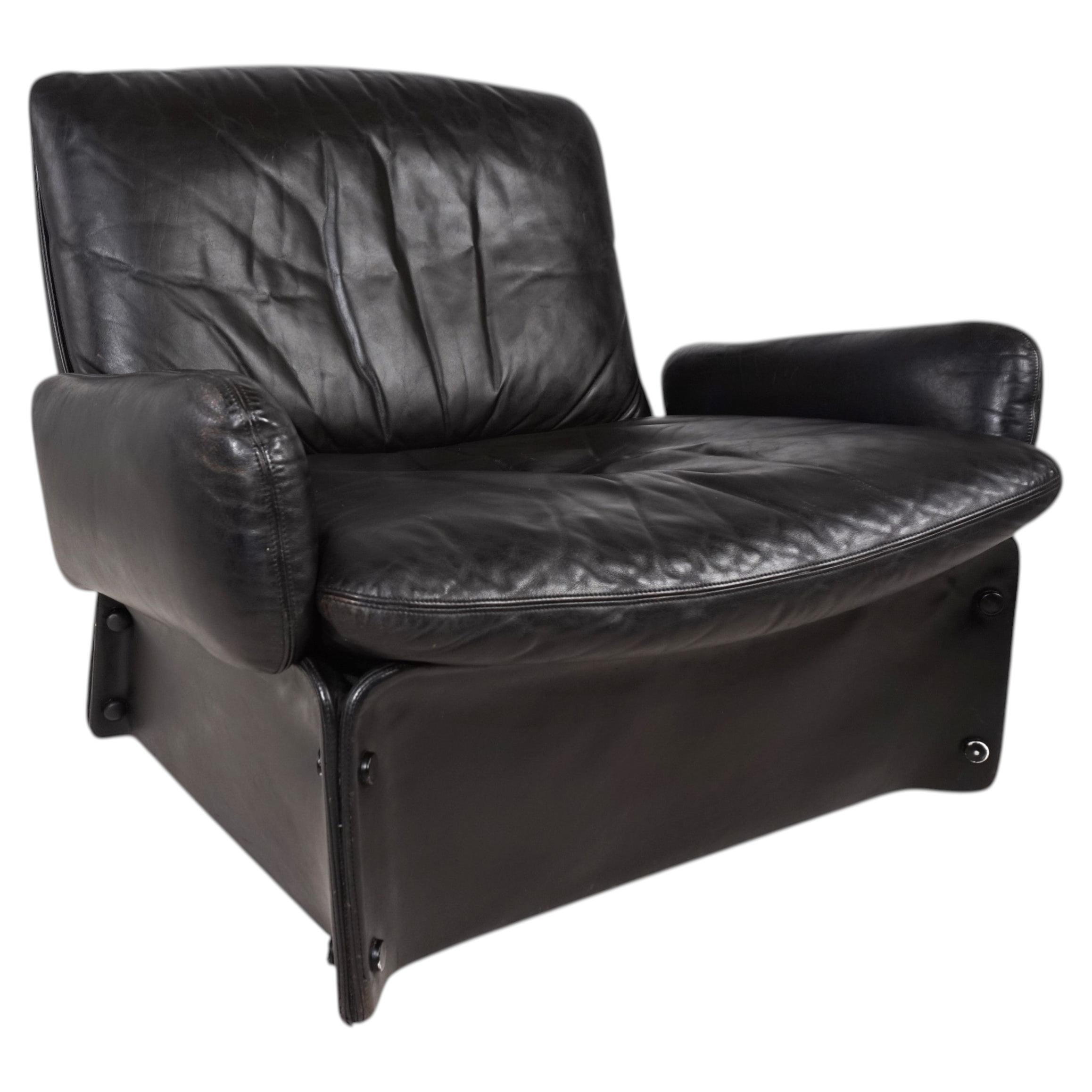 Carl Straub Leder Mid Century - Space Age Lounge Chair, 1970 im Angebot