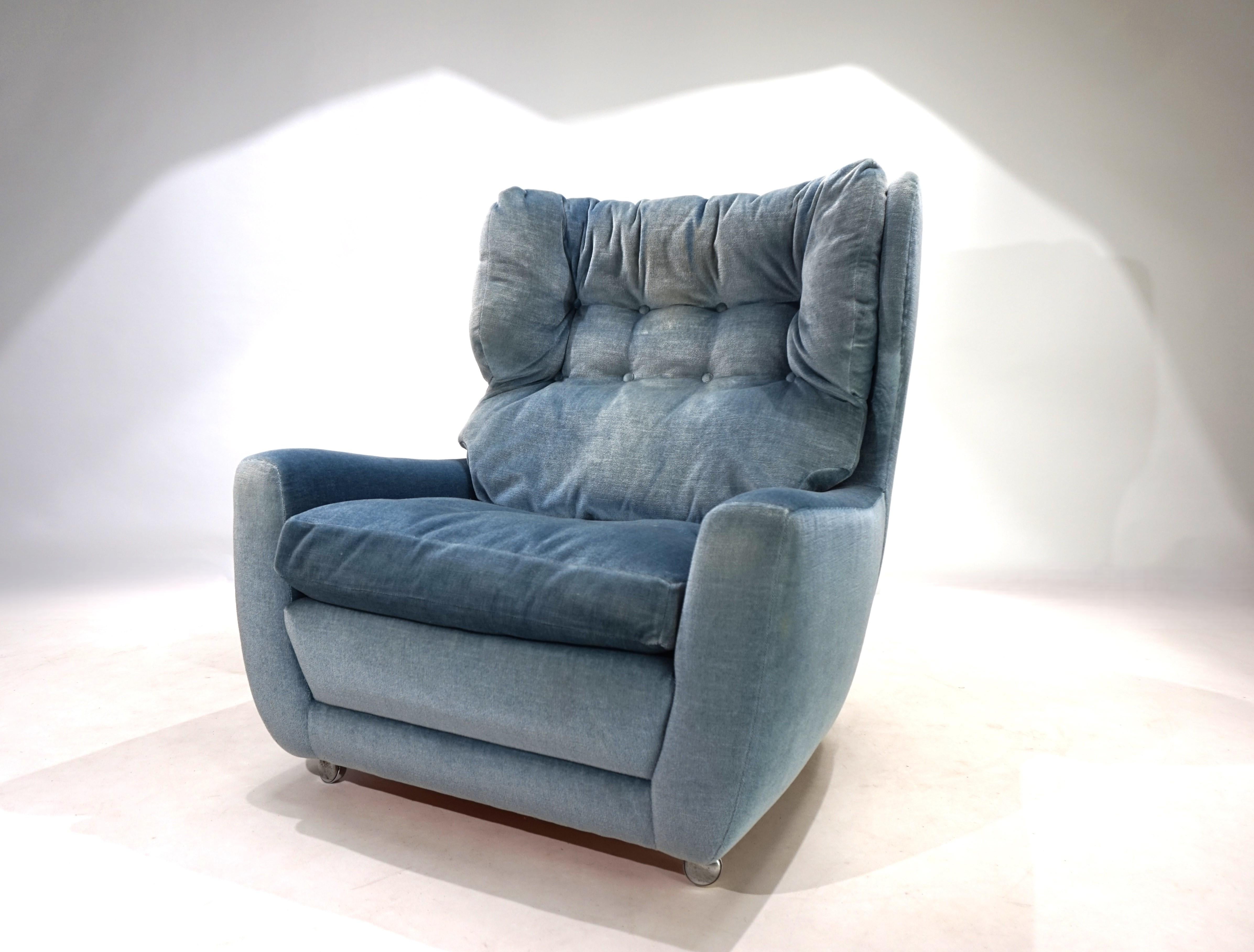 Chaise Carl Straub bleu glace, 1960 4