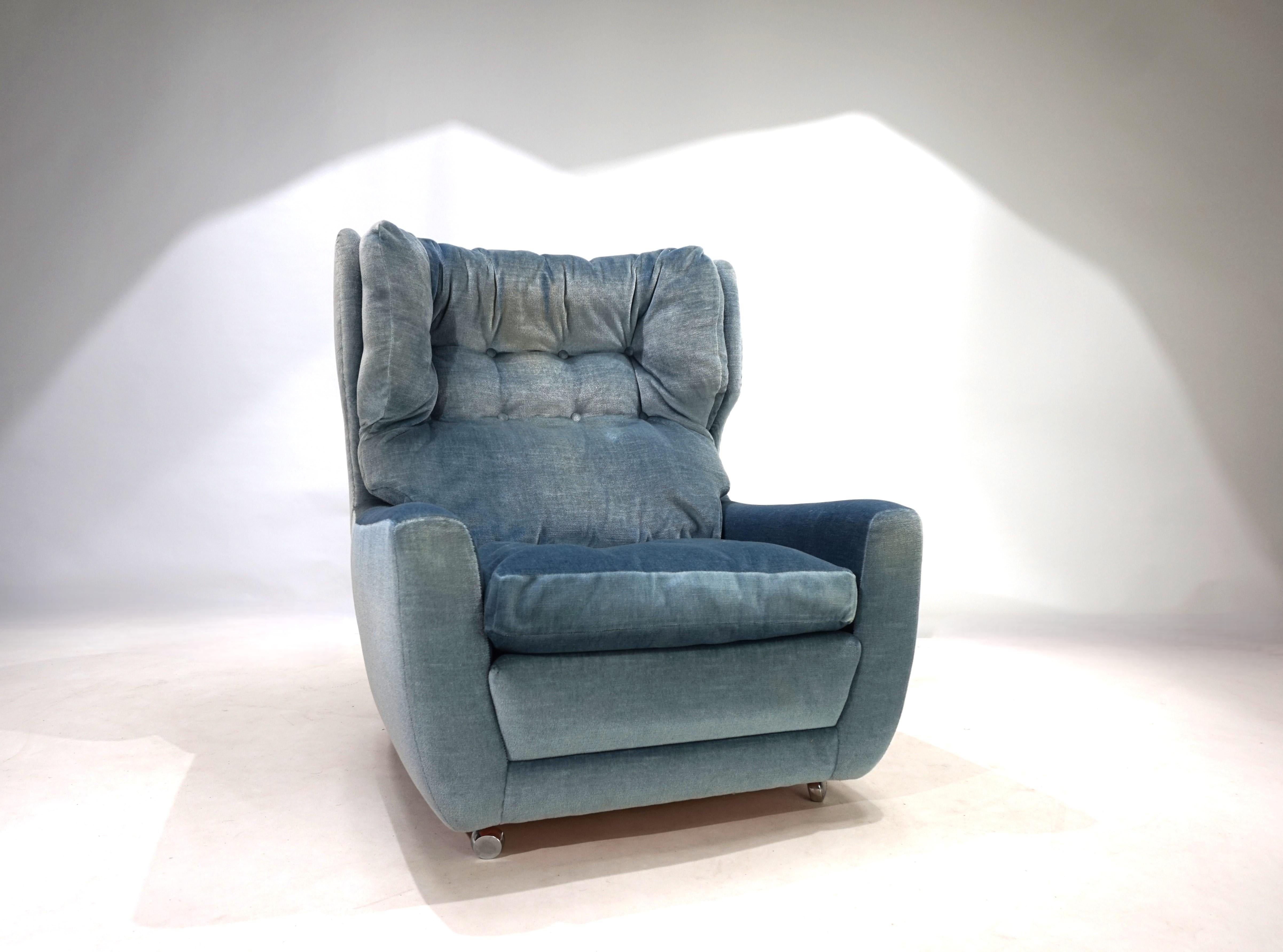 Chaise Carl Straub bleu glace, 1960 8