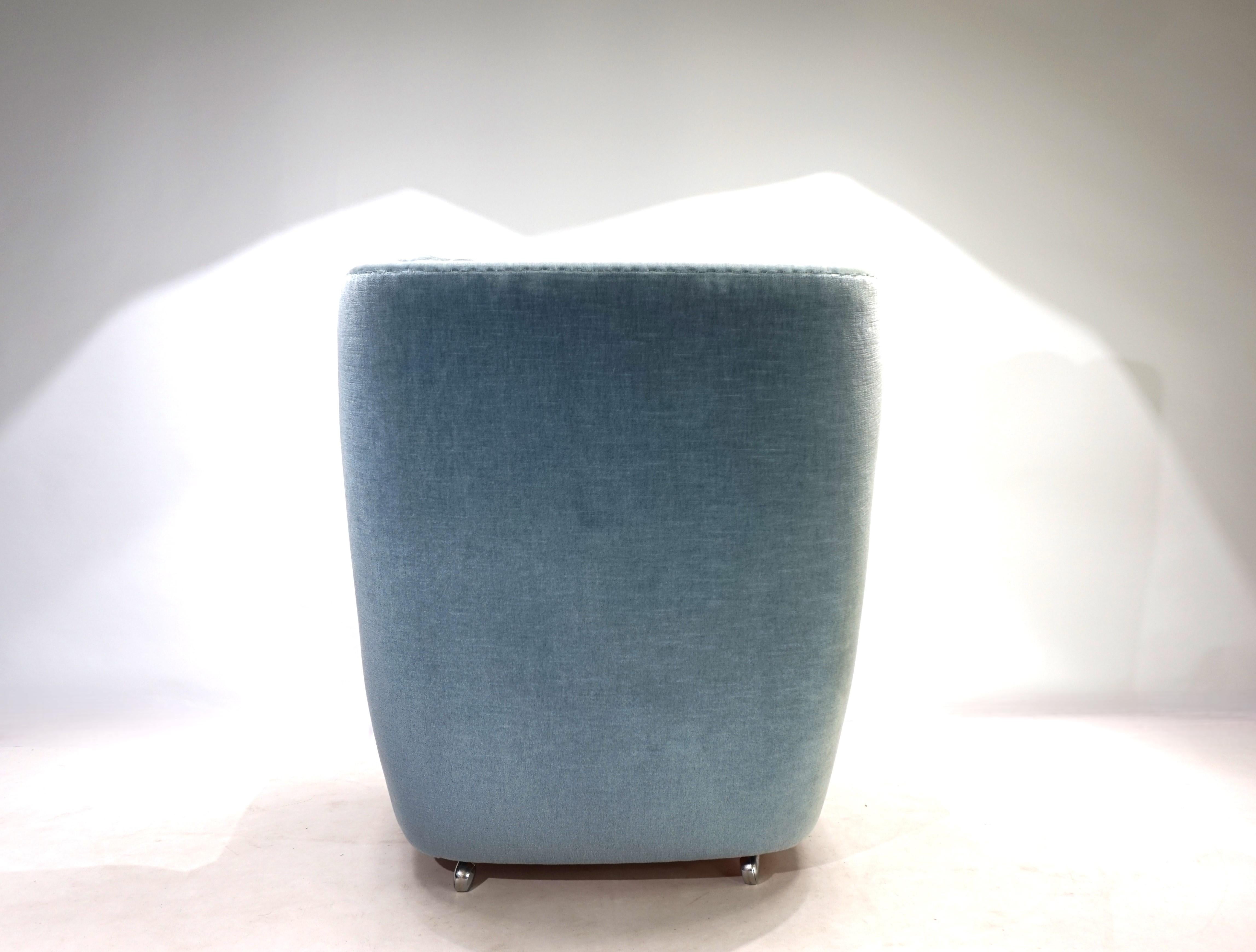Mohair Chaise Carl Straub bleu glace, 1960