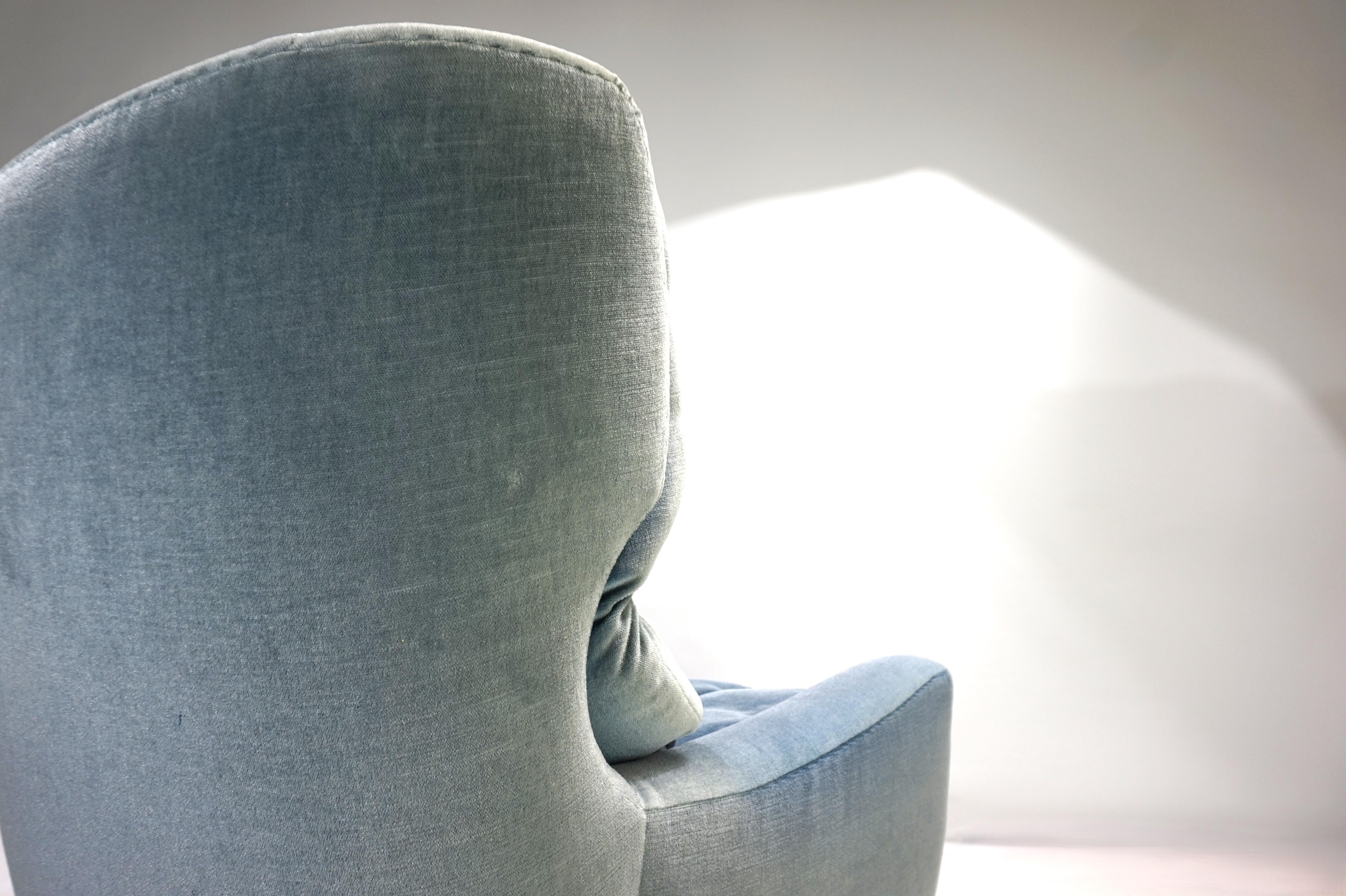 Chaise Carl Straub bleu glace, 1960 1