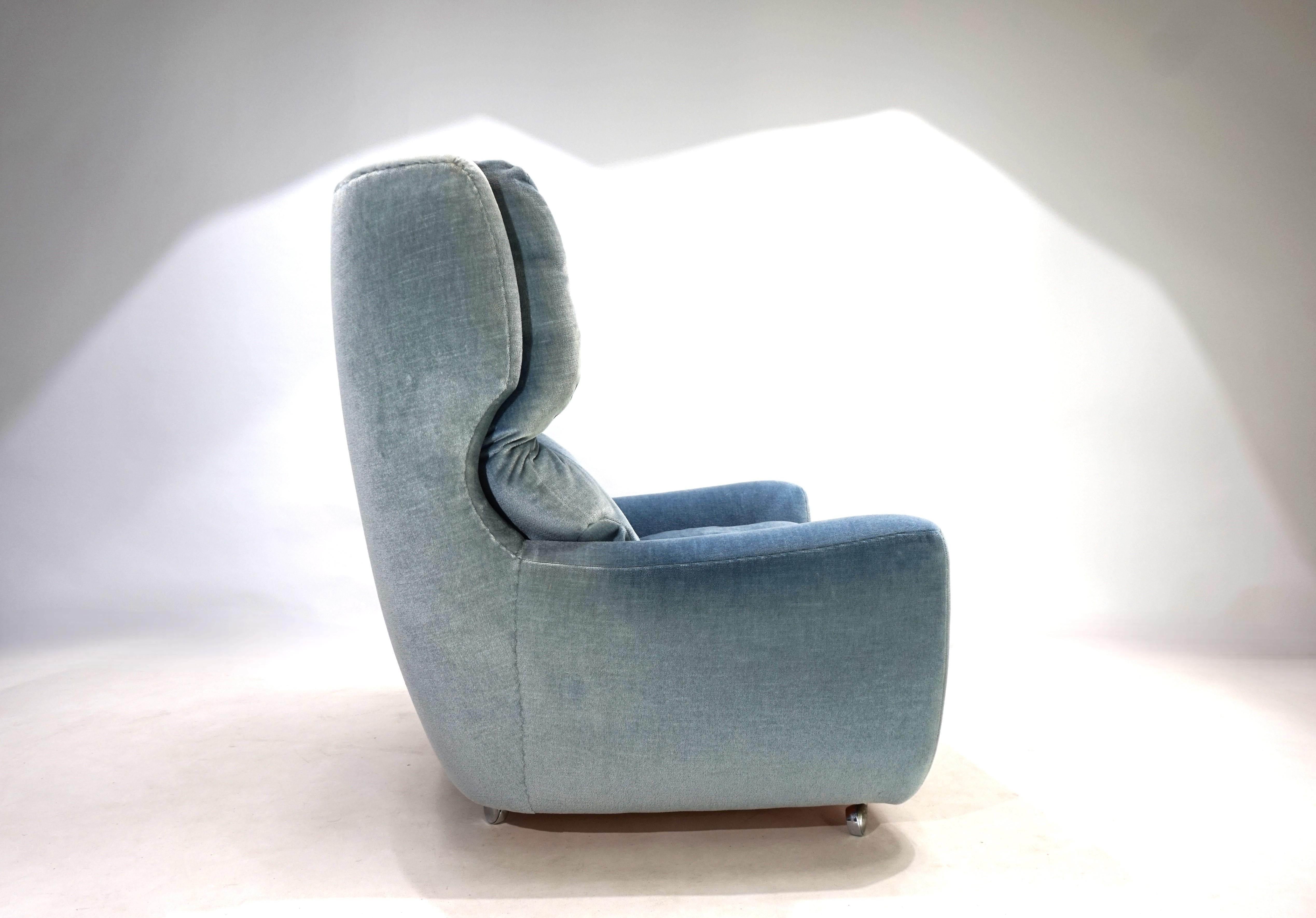 Chaise Carl Straub bleu glace, 1960 2