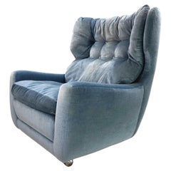 Chaise Carl Straub bleu glace, 1960