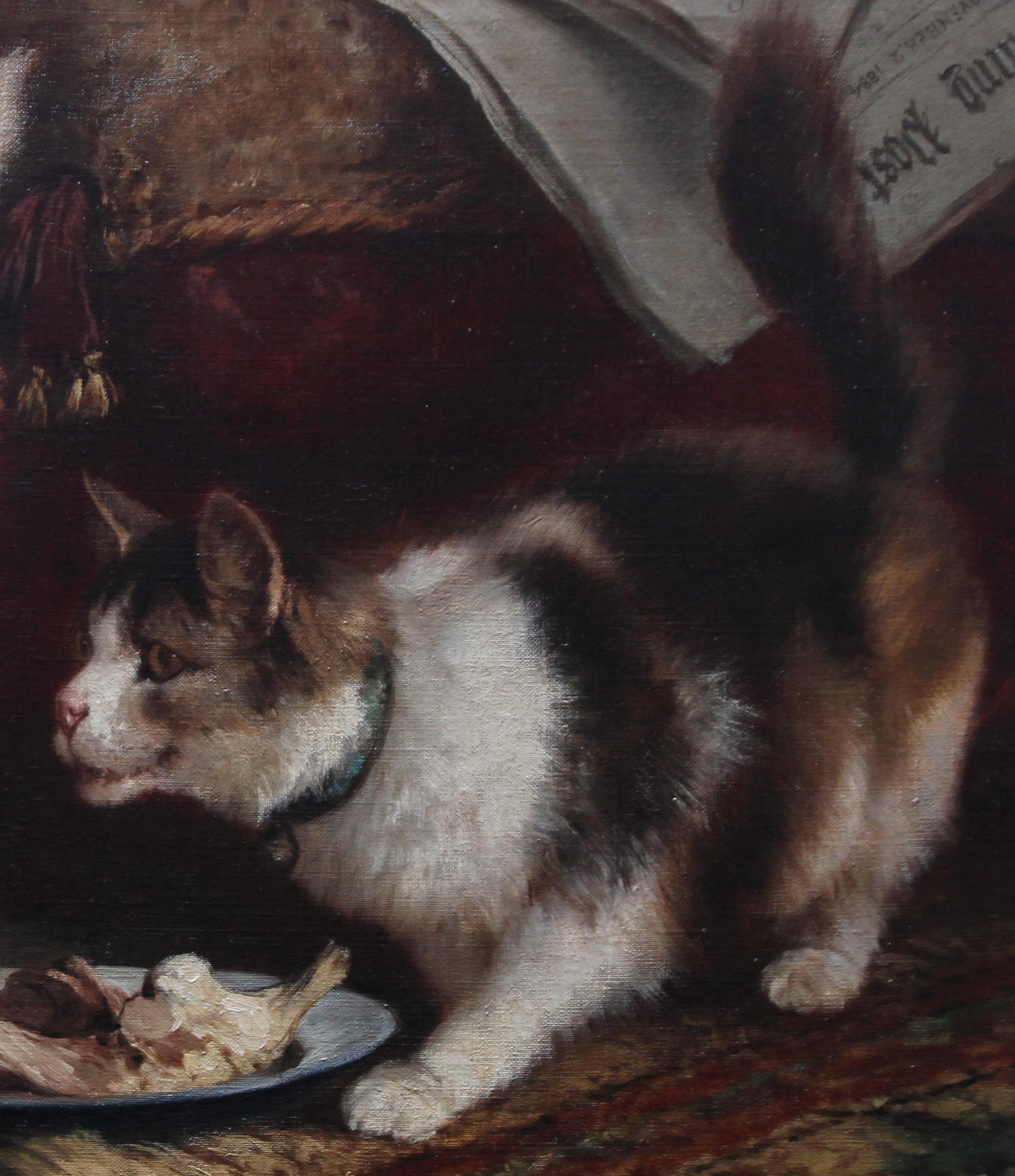 victorian painting of cat