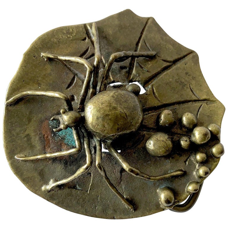 Carl Tasha Bronze Tarantula Spider Belt Buckle For Sale
