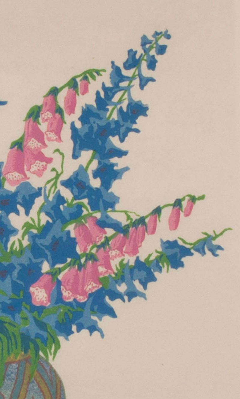 Rittersporn und Fingerhut  (Larkspur and Foxglove) - Vienna Secession Print by Carl Thiemann