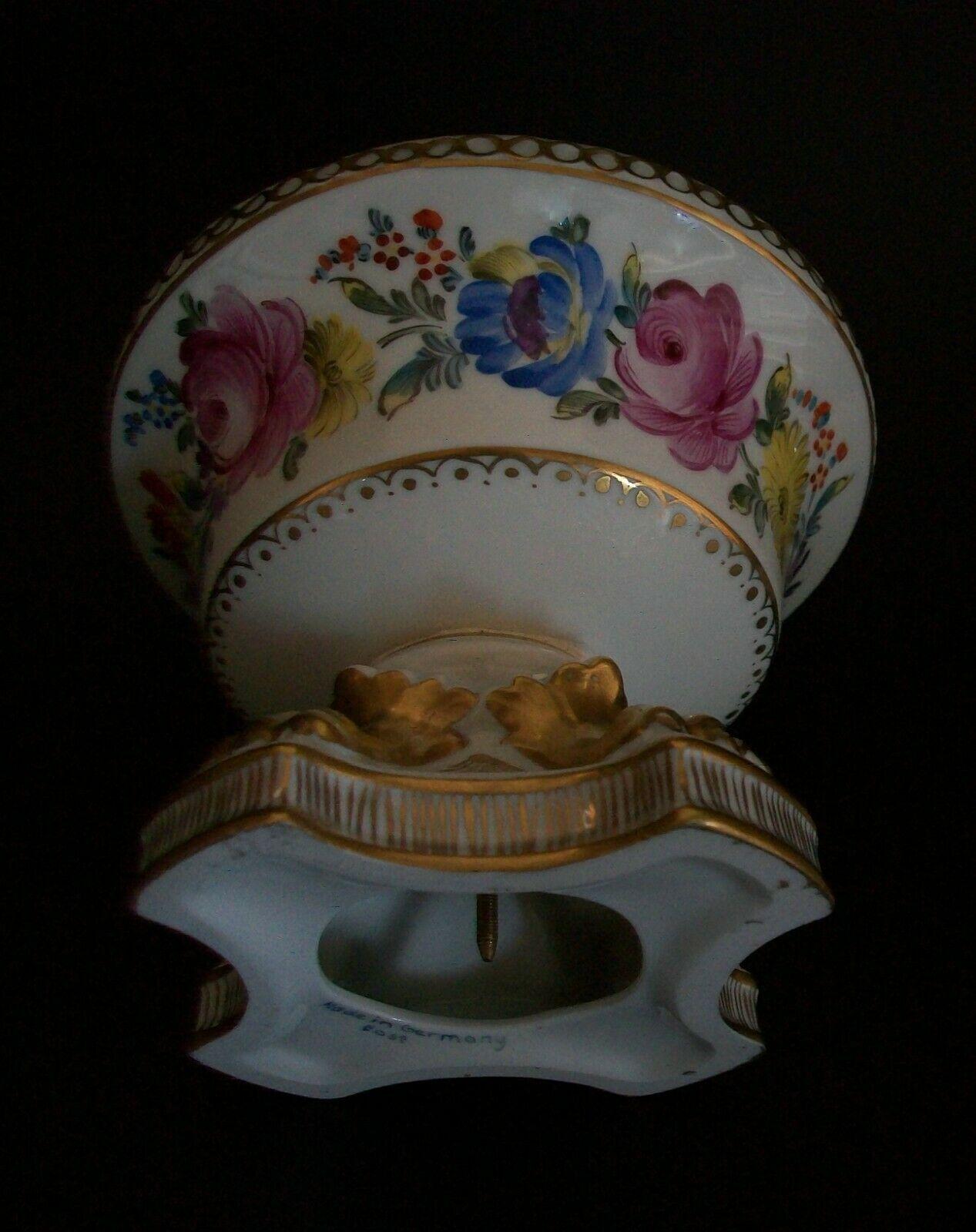 Enamel Carl Thieme, Dresden Floral Painted & Gilded Porcelain Urn, Germany, 20th C For Sale