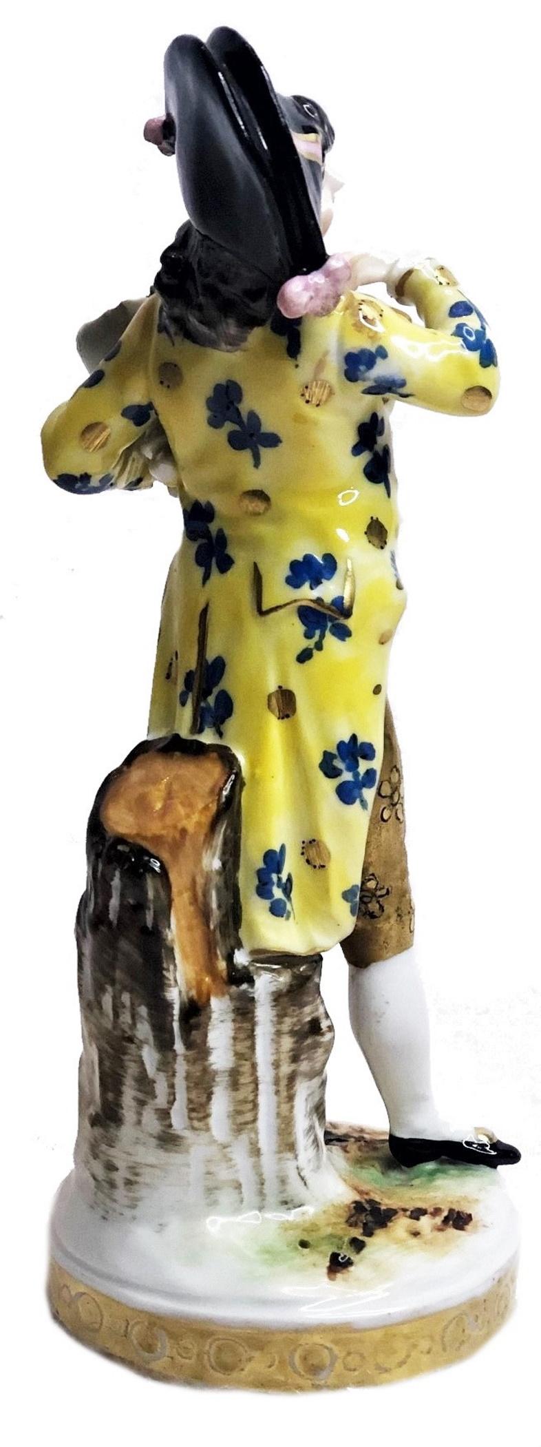 Belle Époque Carl Thieme Dresden Porcelain Figurine of Noble Gentleman in Love, ca. 1870’s For Sale