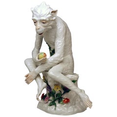 Carl Thieme Dresden Potschappel Freital Monkey with Apple by Kirchner c. 1905