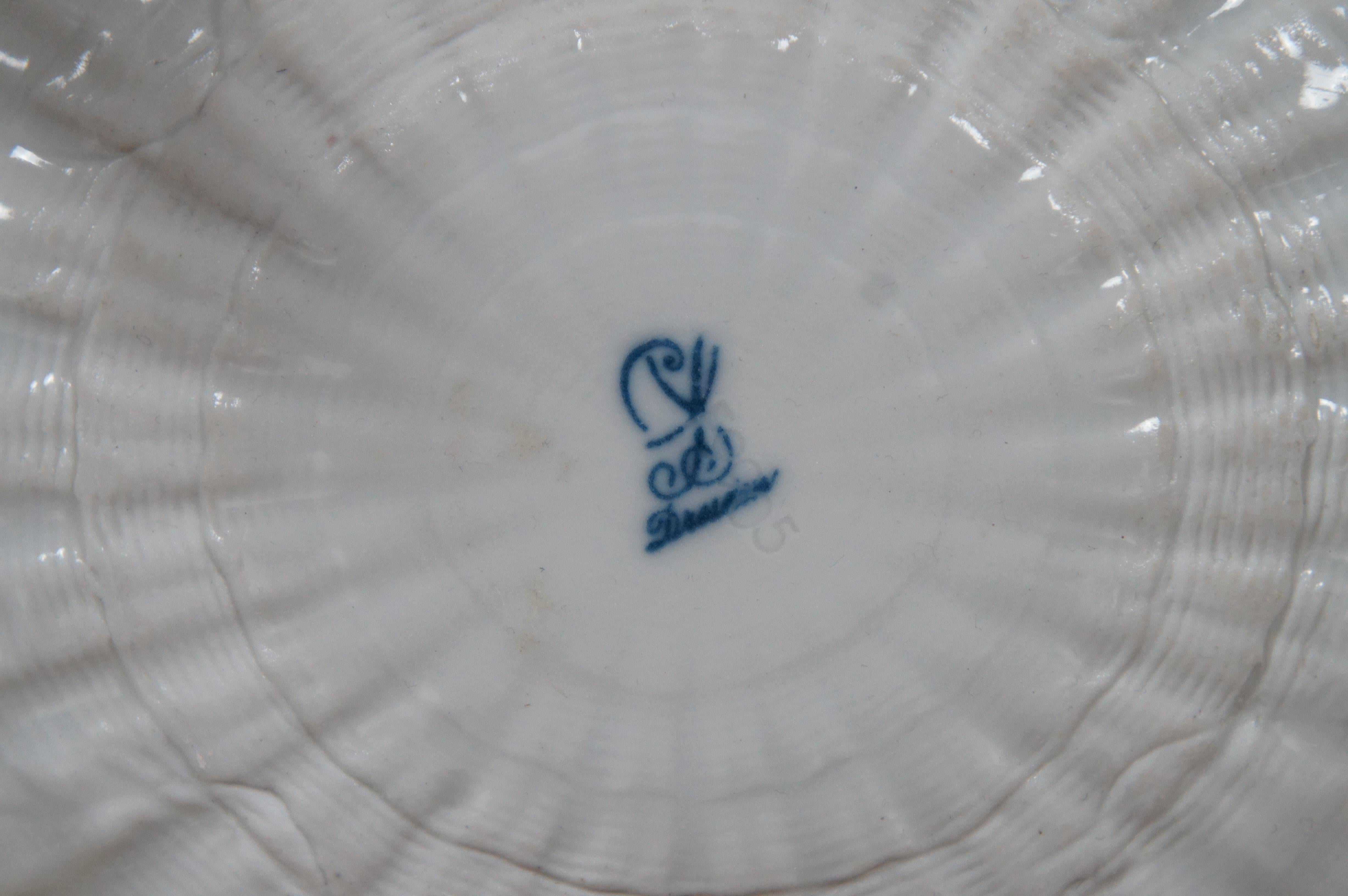 Carl Thieme for Dresden Porcelain Footed Cherub centerpiece Bowl Polychrome 10