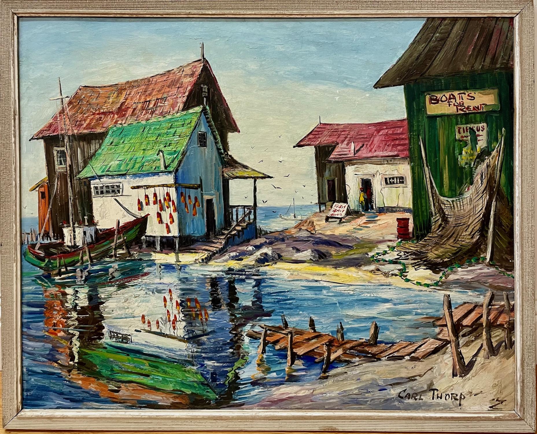 Landscape Painting di Carl Thorp - Il sole sul lungomare