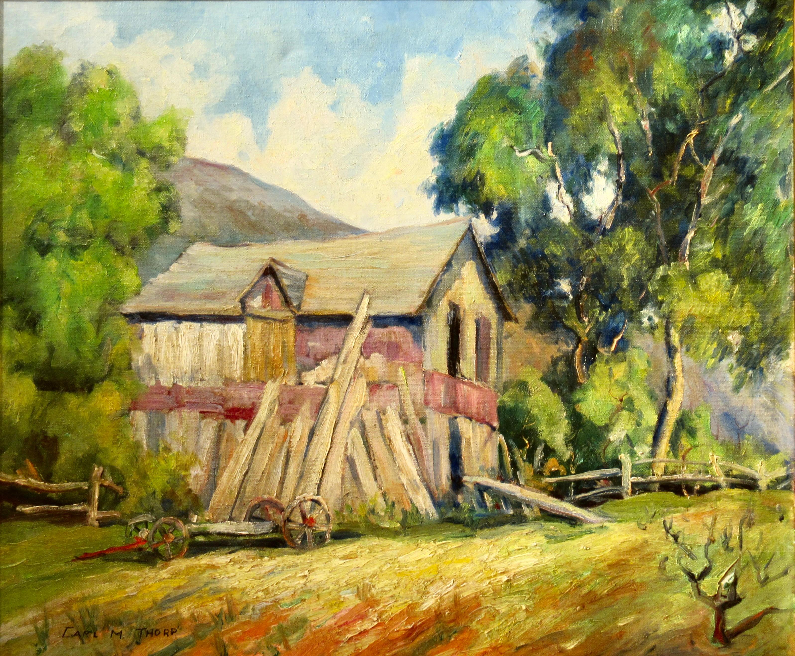 The Lumberjack House, Santa Cruz, Califoenia - Painting by Carl Thorp