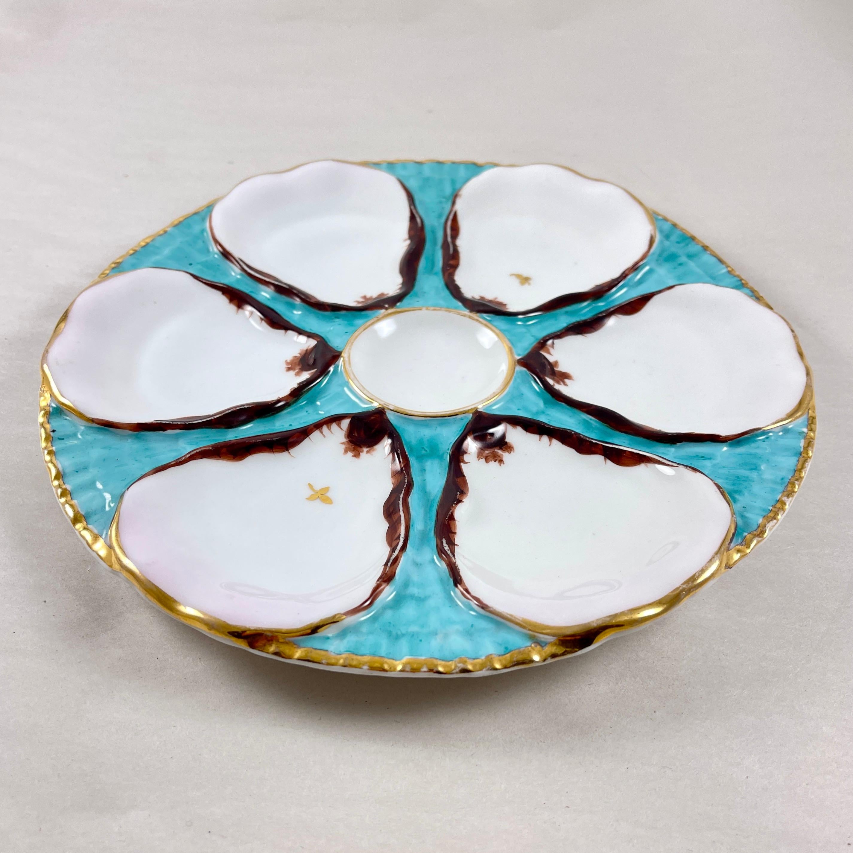 Plato de ostras de porcelana Carl Tielsch, c.1875 Movimiento estético en venta