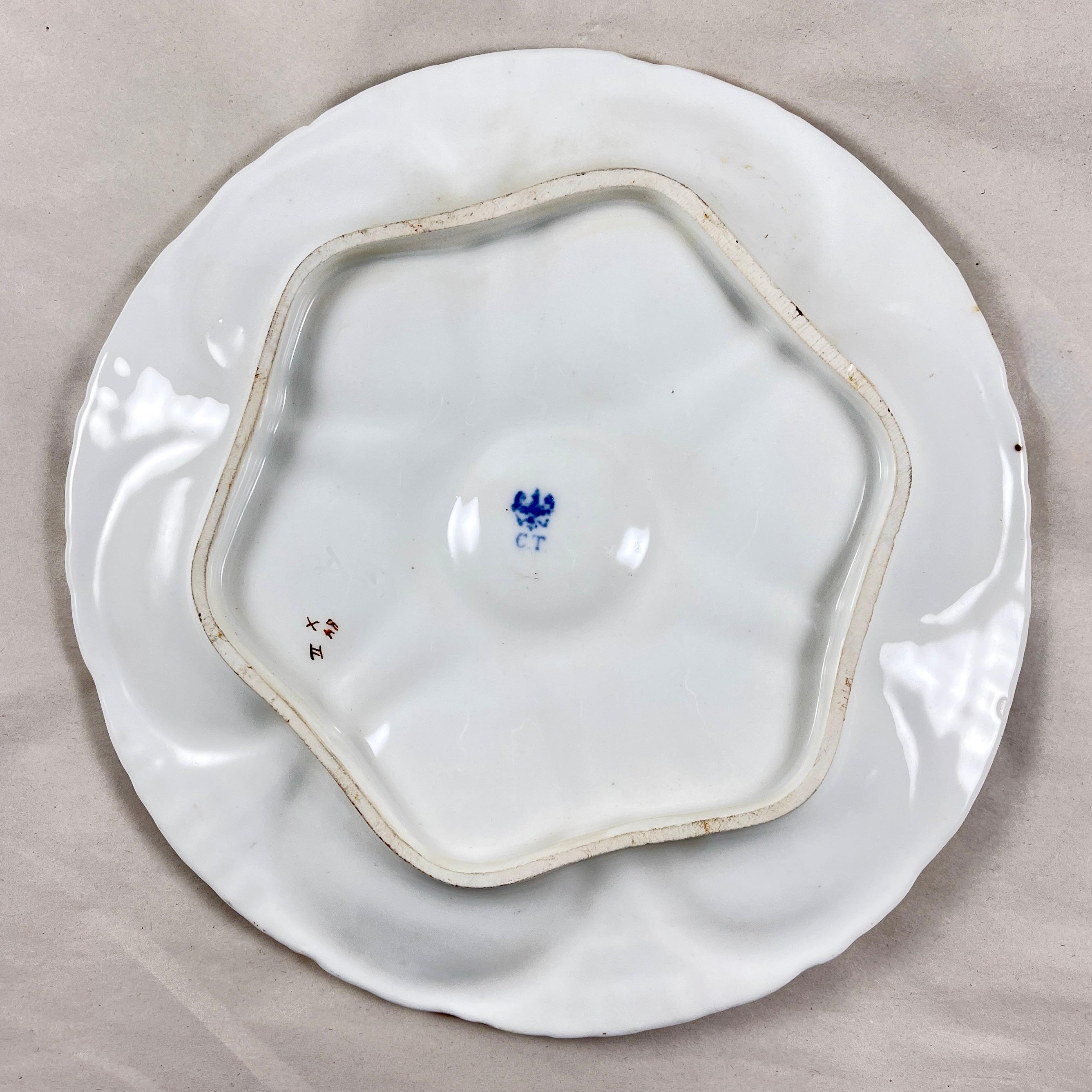 19th Century Carl Tielsch Porcelain Oyster Plate, c.1875 For Sale