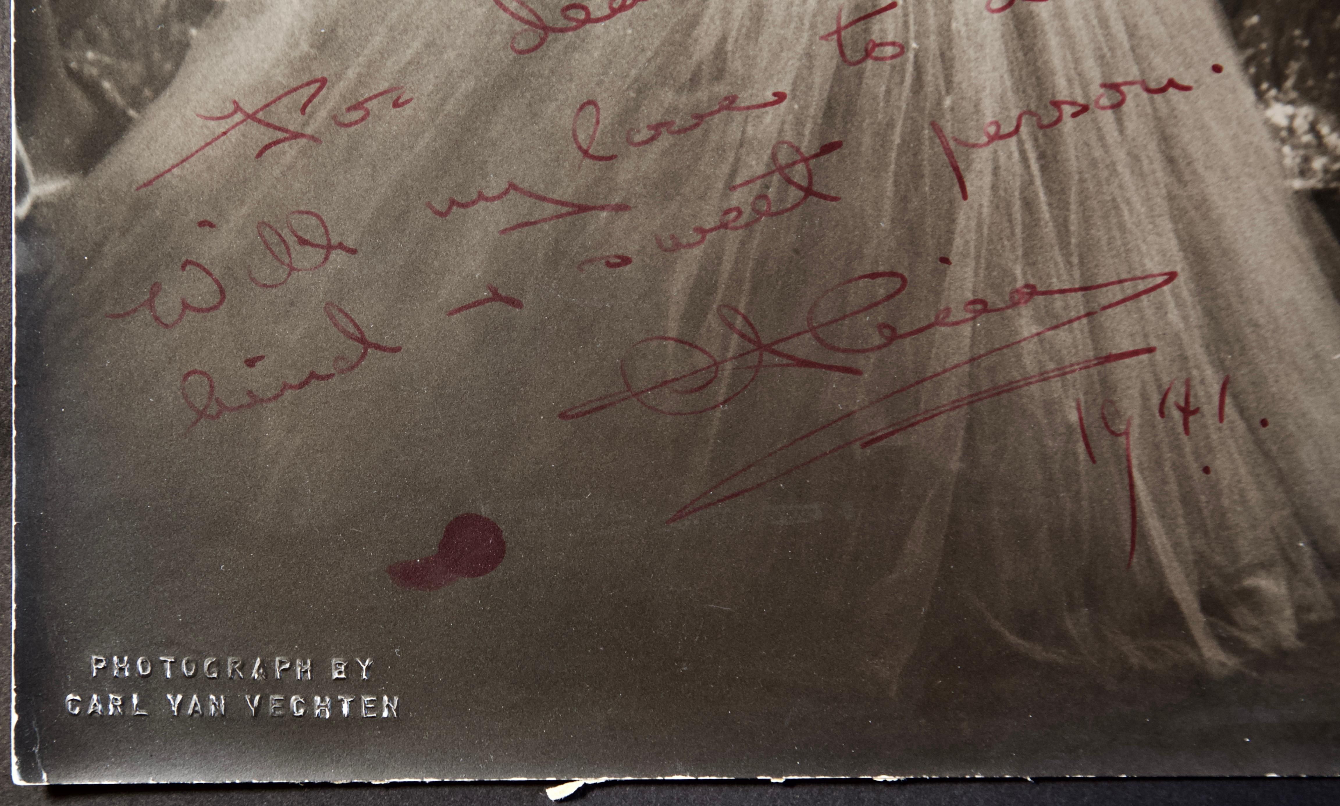 CARL VAN VECHTEN PHOTOGRAPH OF BALLERINA ALICIA MARKOVA AUTOGRAPHED 1941 - Aesthetic Movement Photograph by Carl Van Vechten
