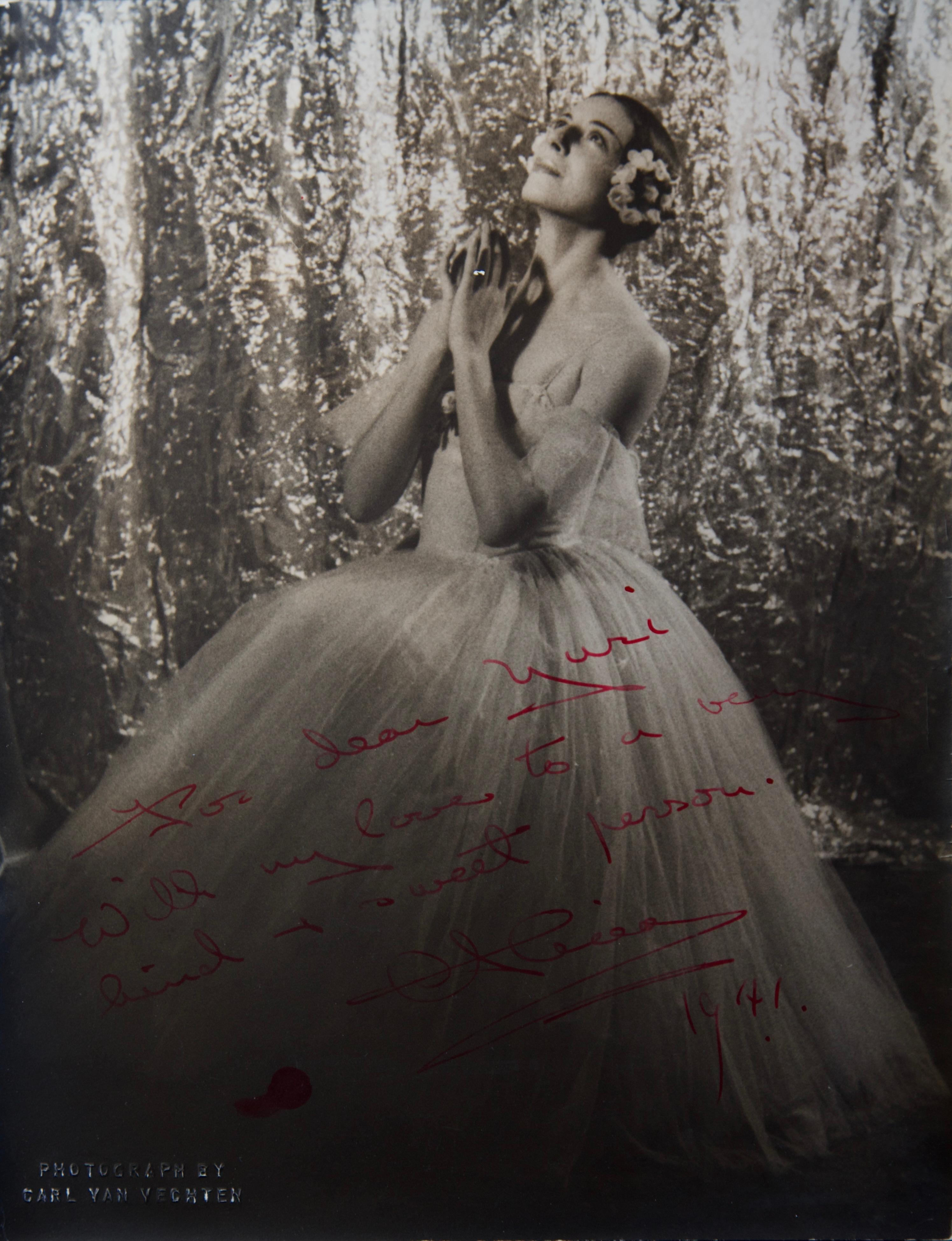 CARL VAN VECHTEN FOTOGRAFIE DER BALLERINA ALICIA MARKOVA AUTOGRAPHE 1941
