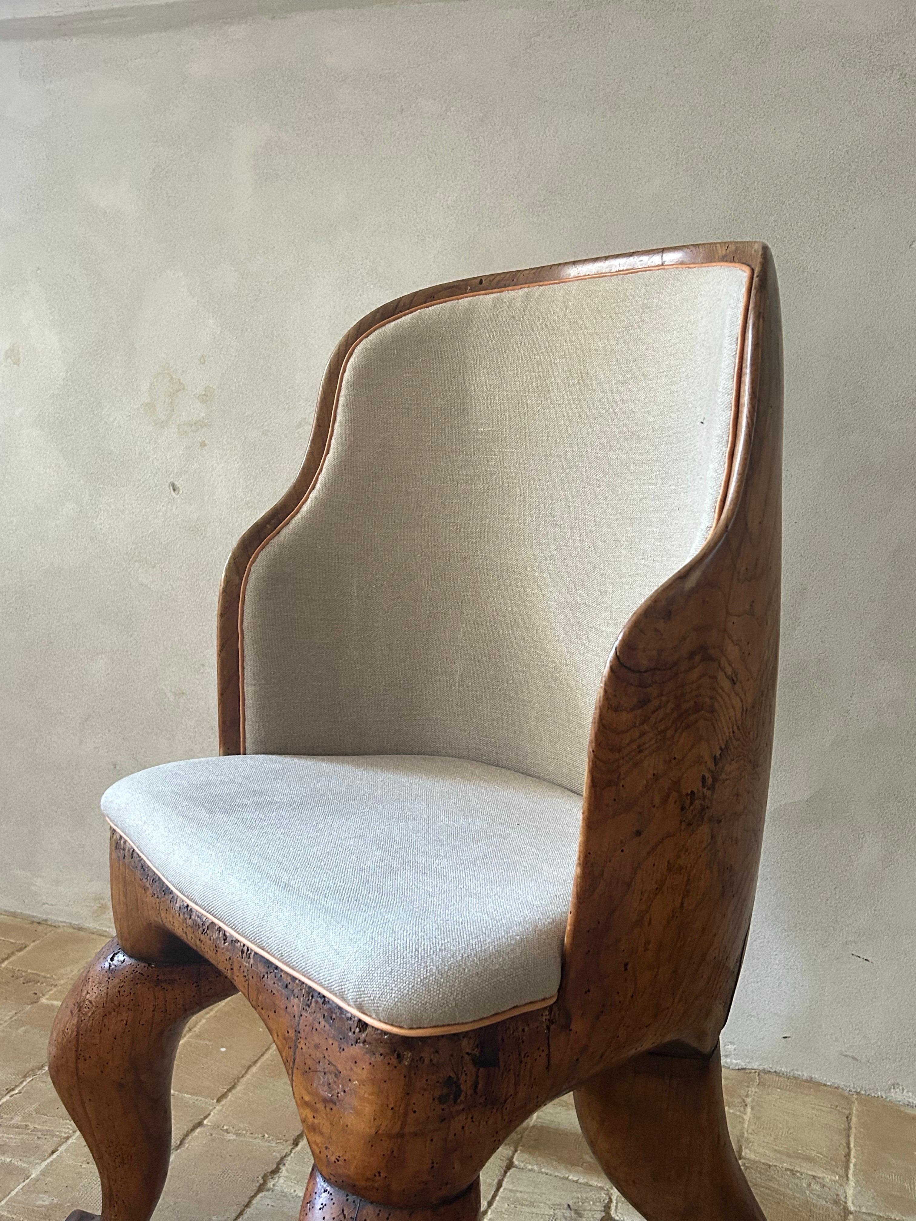 Carl Vilhelm Benzon (1860-1961) Einzigartiger geschnitzter Stuhl aus Esche. Dänemark, 1893-94 im Angebot 4