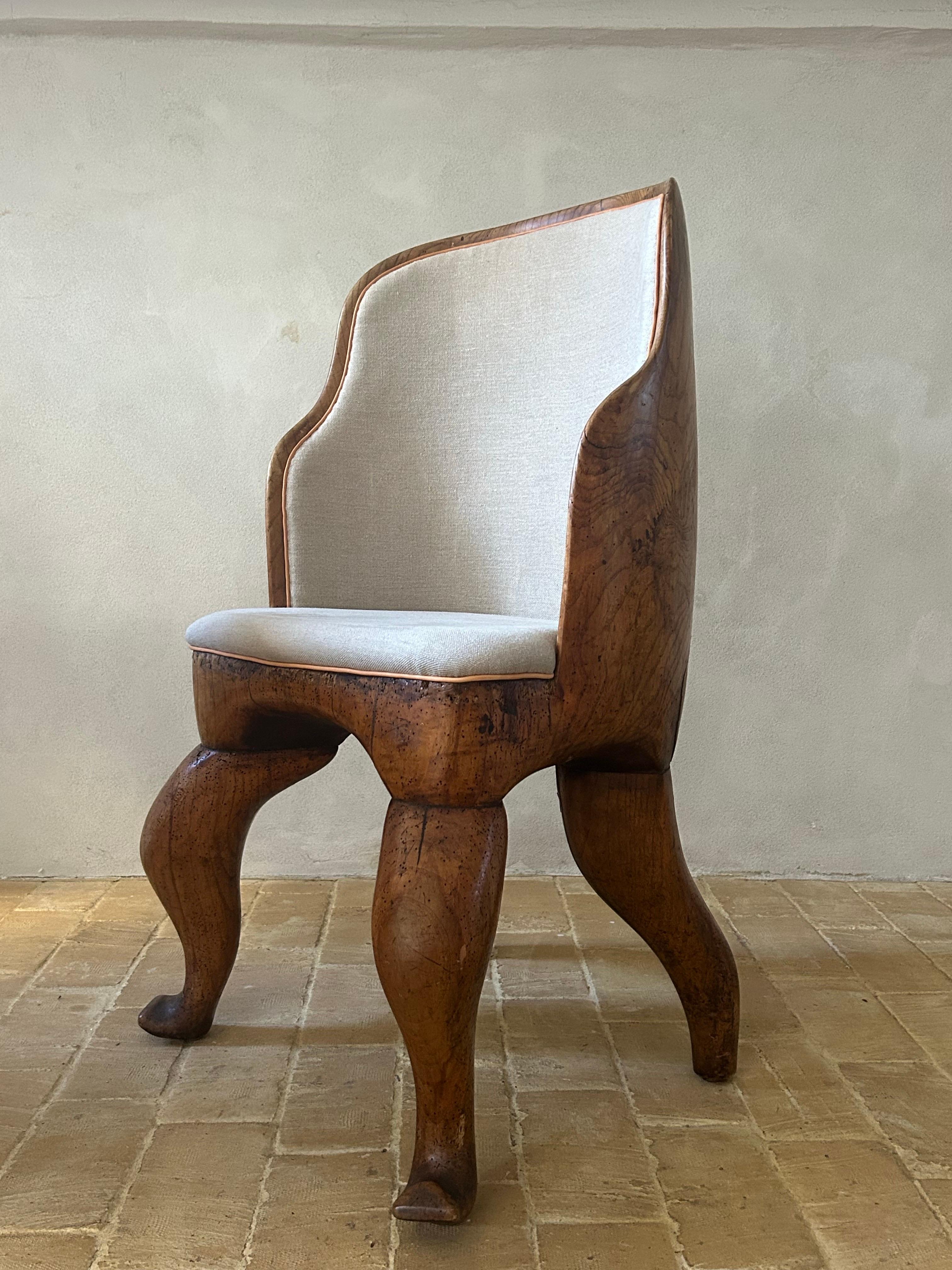 Carl Vilhelm Benzon (1860-1961) Einzigartiger geschnitzter Stuhl aus Esche. Dänemark, 1893-94 (Spätes 19. Jahrhundert) im Angebot