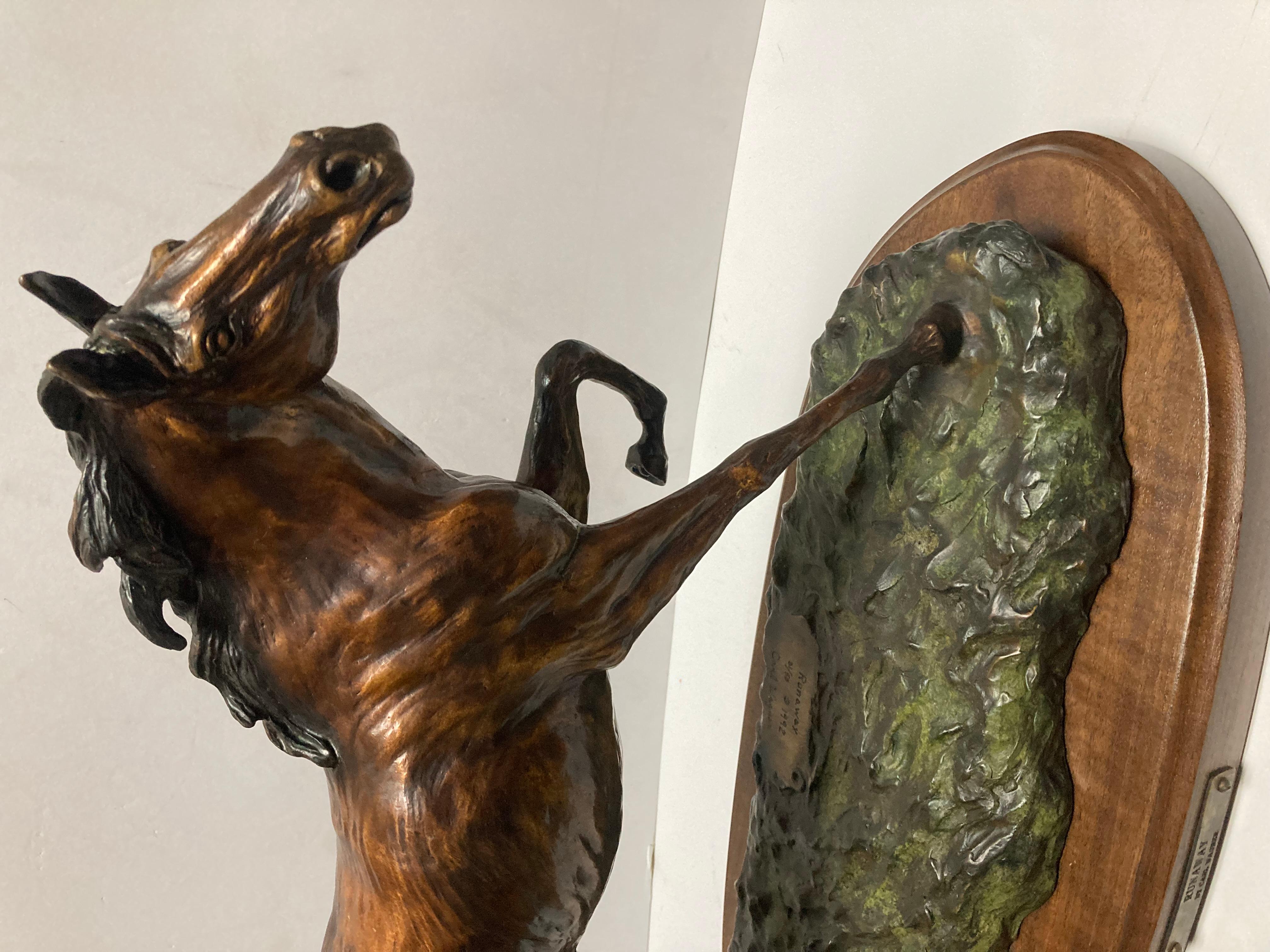 Carl Wagner signed and numbered bronze “Runaway”. In good condition measures 23x17