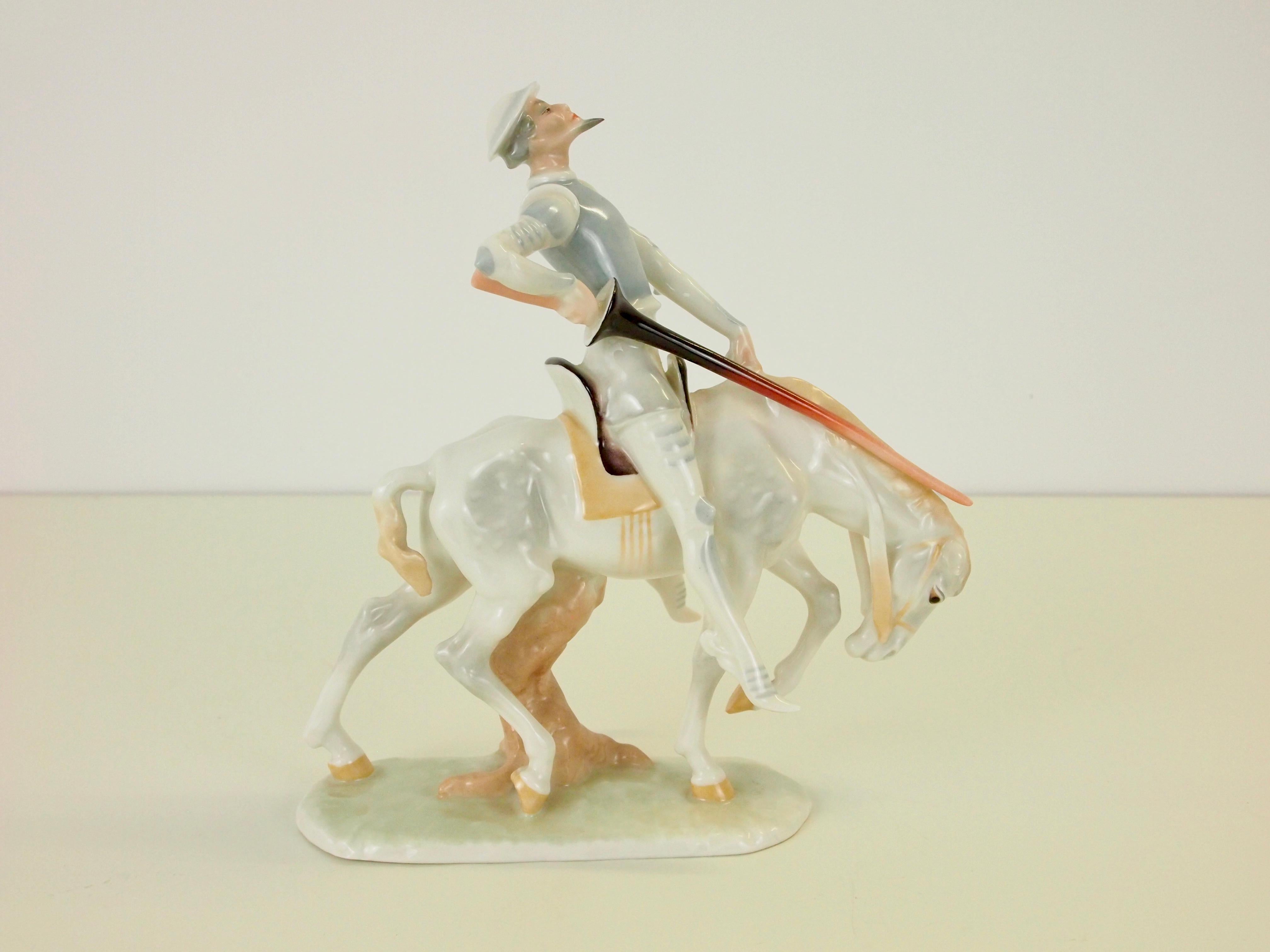 Carl Werner Don Quichote für Hutschenreuther Kunstabteilung im Zustand „Gut“ im Angebot in Hilversum, Noord Holland