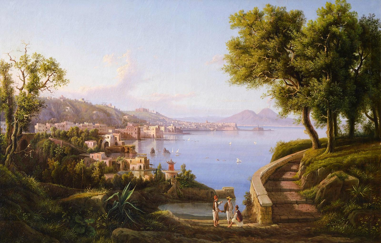 Napoly bay with the Vesuvius - Painting by Carl-Wilhelm Götzloff