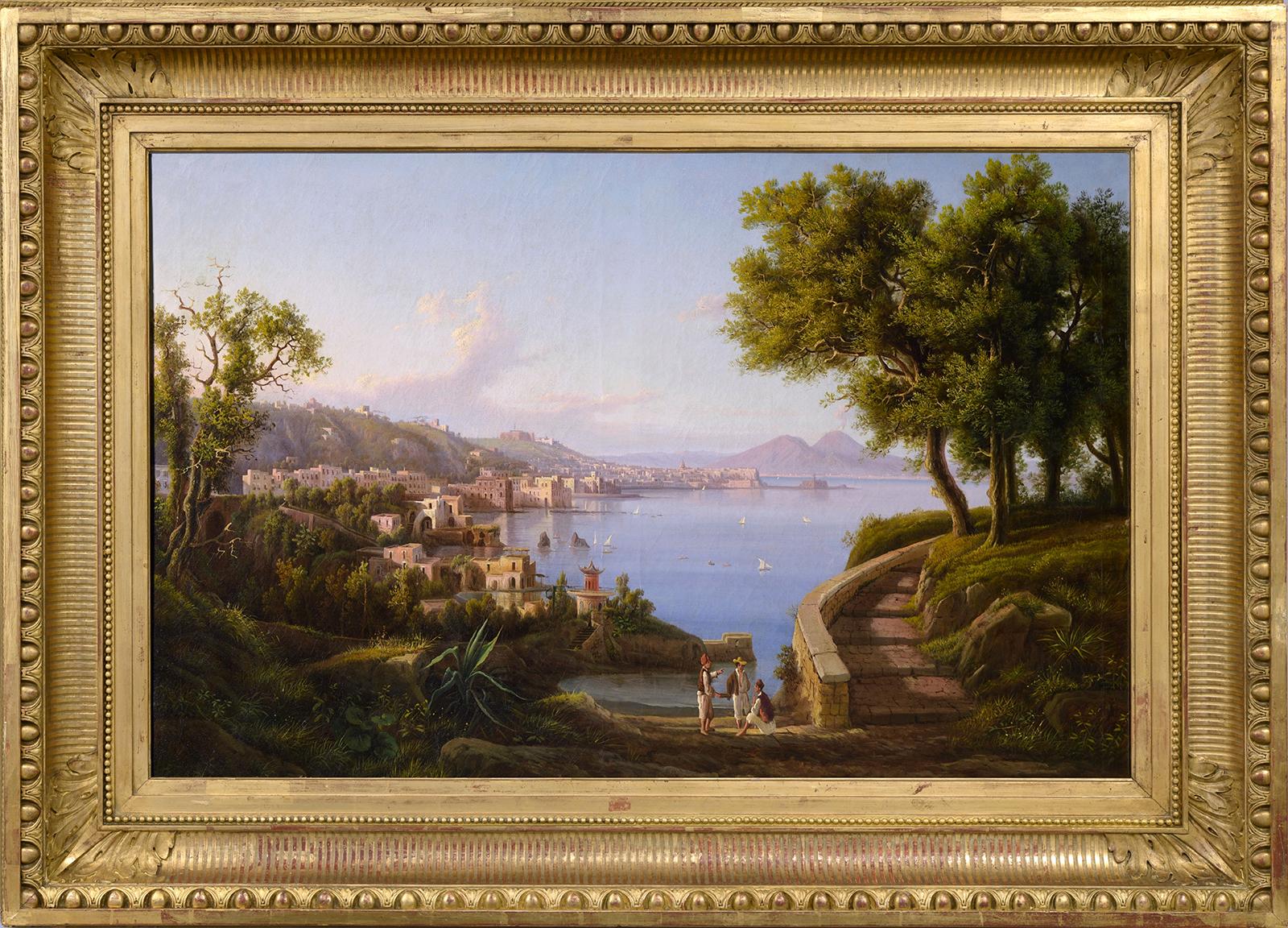 Carl-Wilhelm Götzloff Figurative Painting - Napoly bay with the Vesuvius