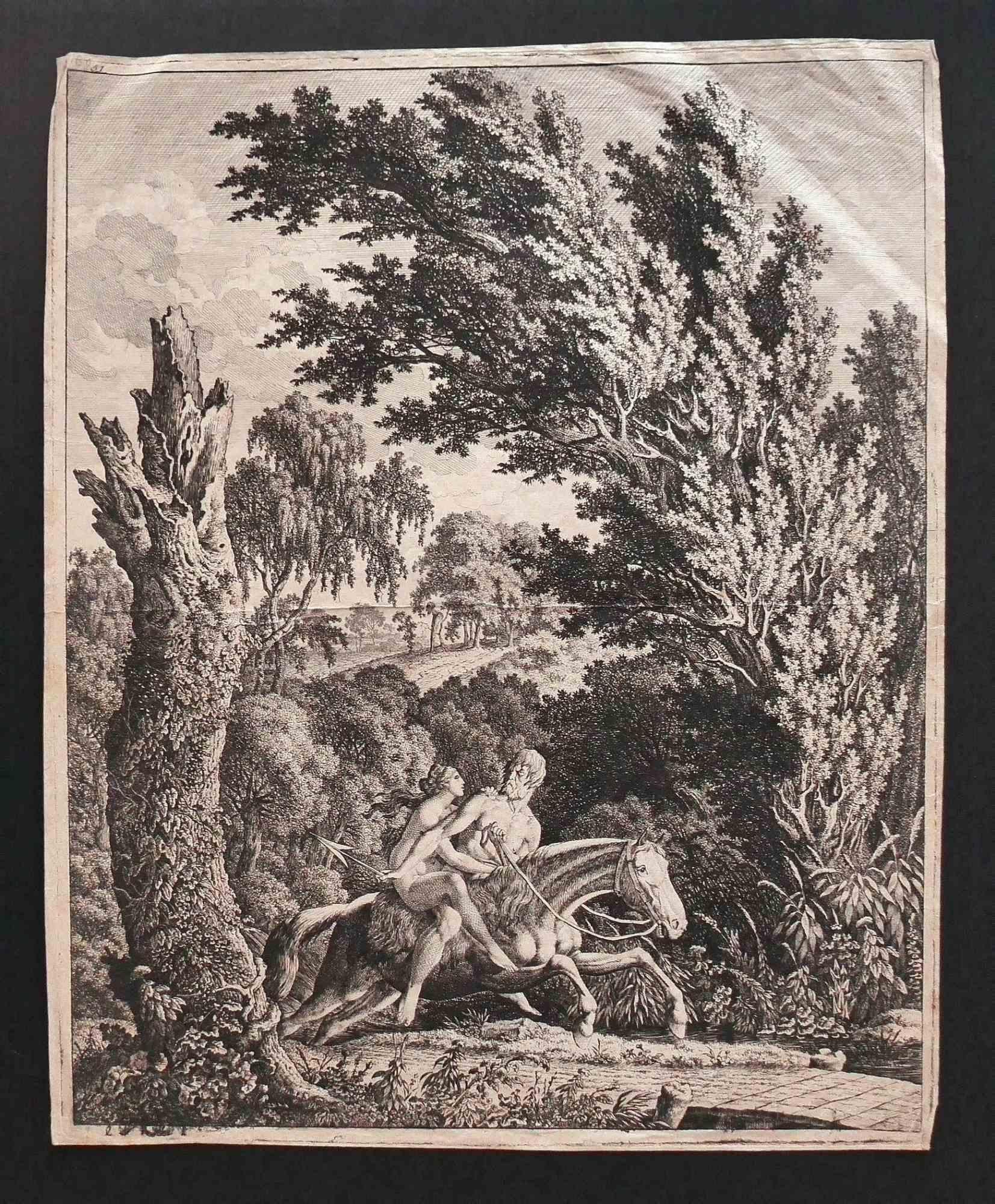 Satyr zu Pferd – Radierung von Carl Wilhelm Kolbe dem Älteren – 1795