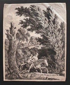 Satyr on Horseback - original Etching by Carl Wilhelm Kolbe the Elder - 1795