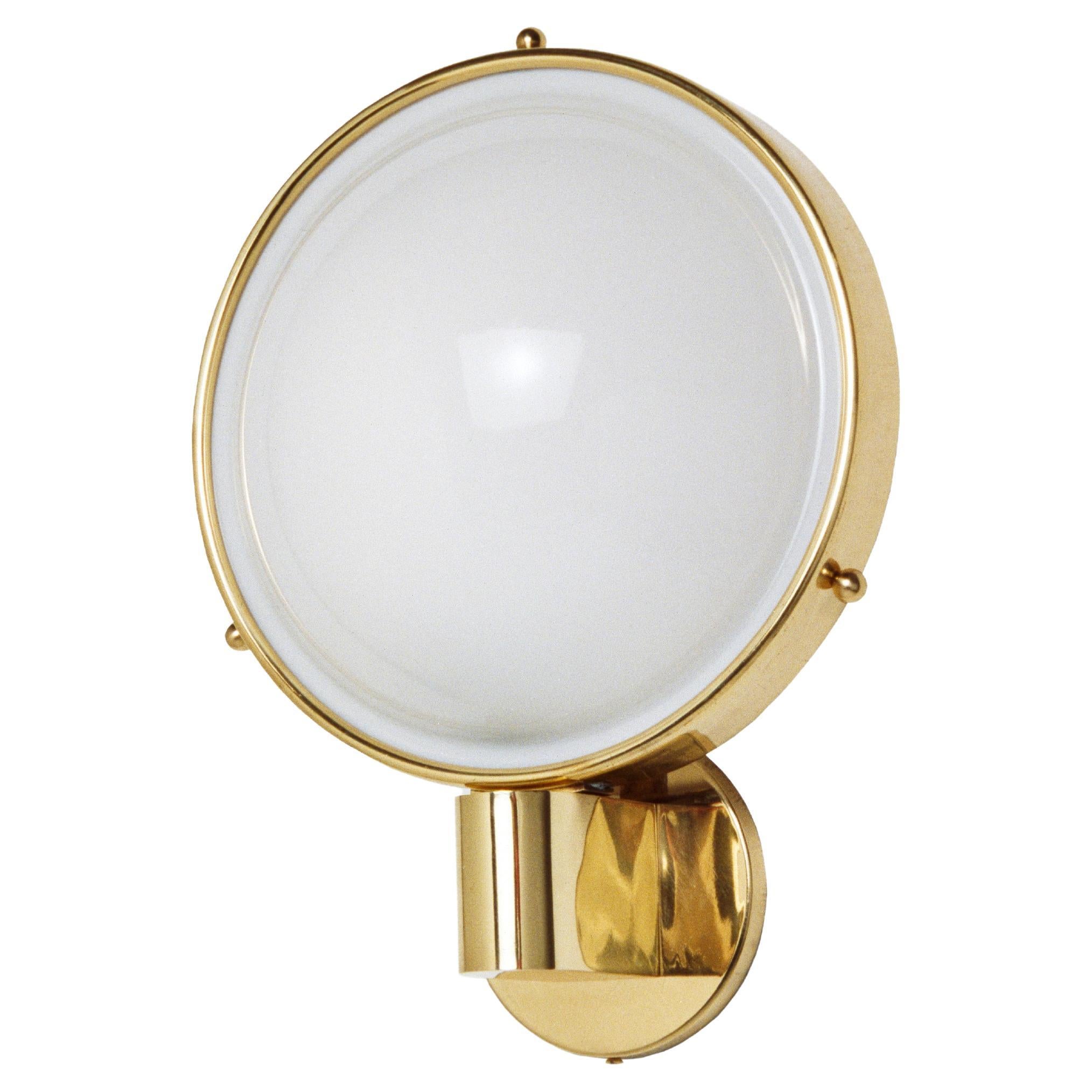 Carl Witzmann Art Deco Brass and Opaline Glass Wall Light, Re-Edition For Sale