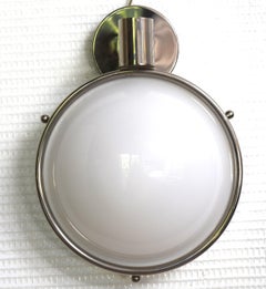 Carl Witzmann, 5 Art Deco wall lamps; brass and opal glass