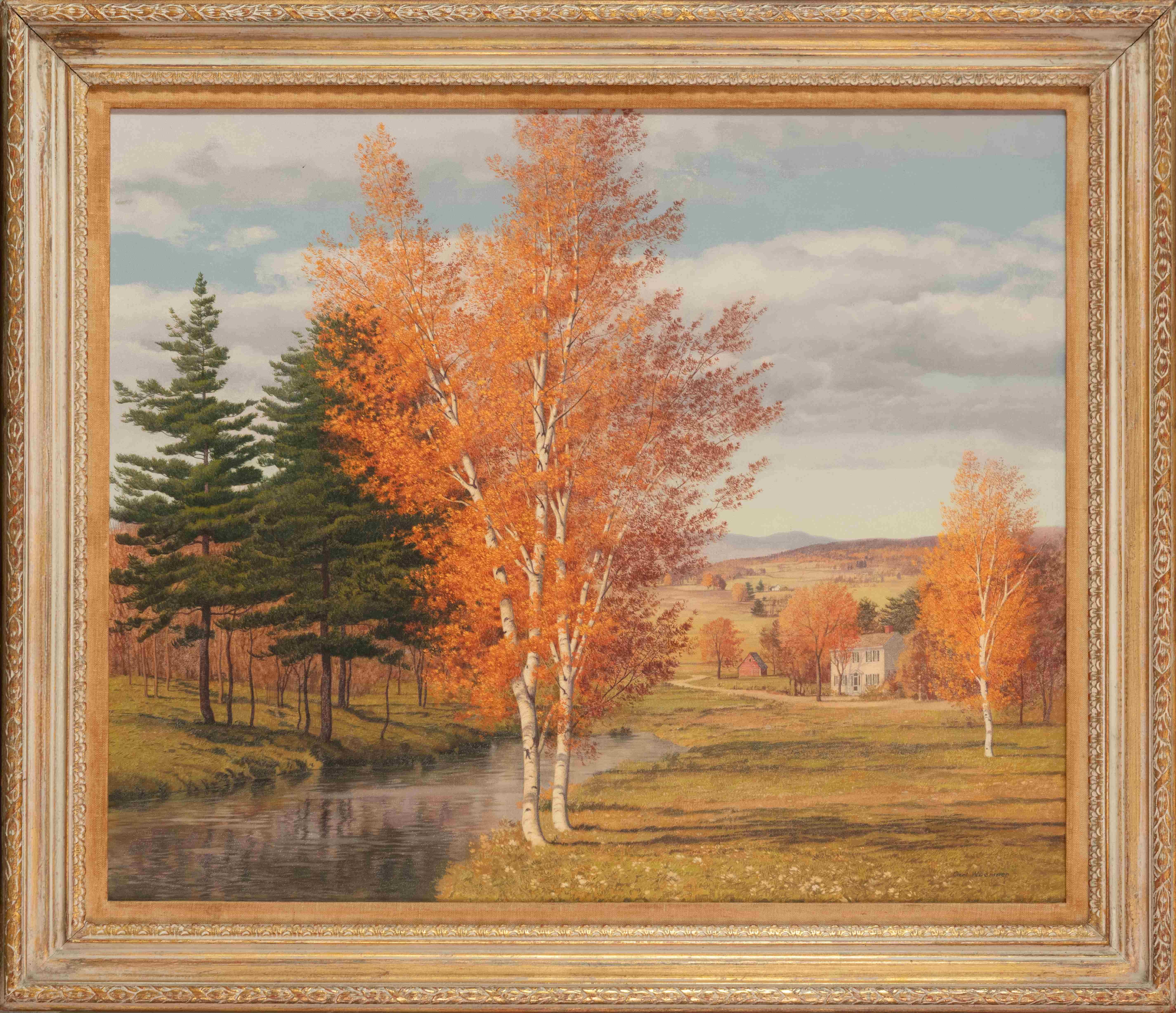 Birches d'automne - Painting de Carl Wuermer