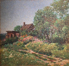 "Late Summer" Carl Wuermer, Pointilism, American Impressionism August Landscape