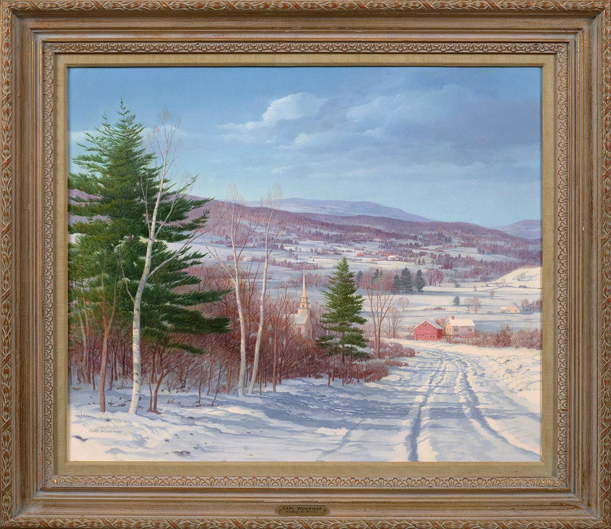 La valle in inverno - Painting di Carl Wuermer