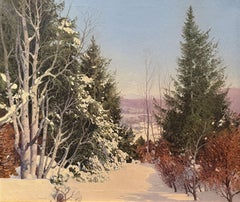 « Winter Silence » Carl Wuermer, paysage enneigé impressionniste américain