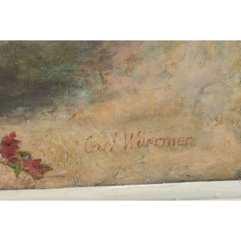 Huilé Peinture à l'huile sur toile - Bouquet de fleurs, signée Carl Wuermer en vente